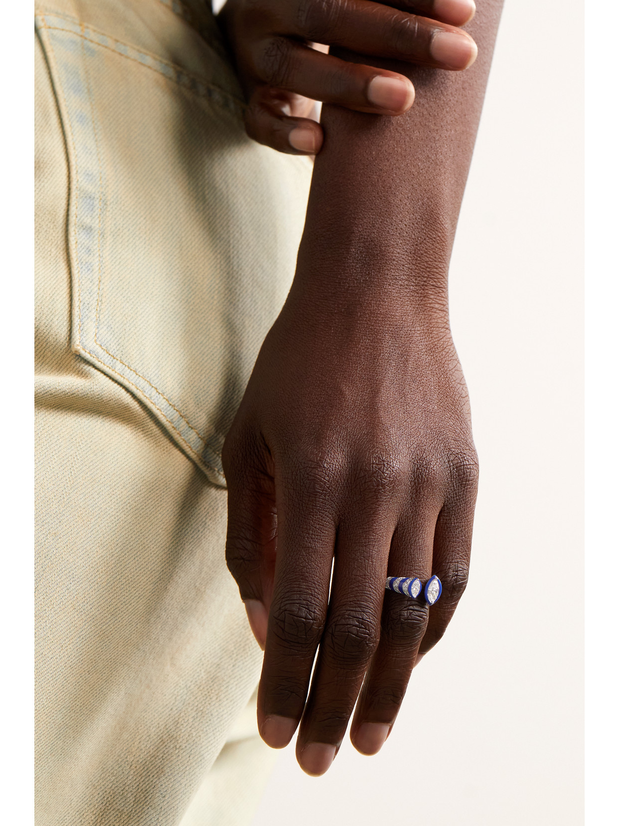 Kamyen 18-karat White Gold, Enamel And Diamond Ring In Gold