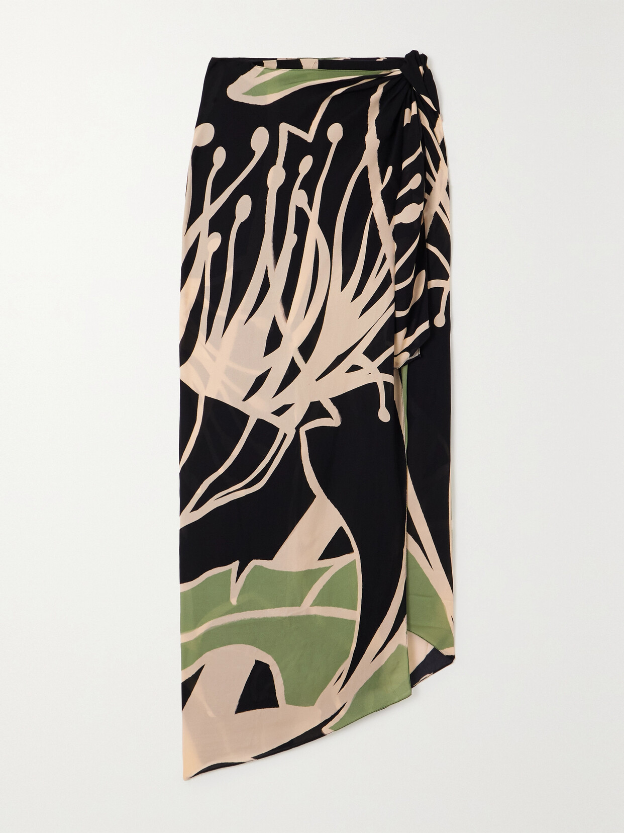 Johanna Ortiz - + Net Sustain Sleep In Wonderland Layered Printed Silk-georgette Tapered Pants - Green