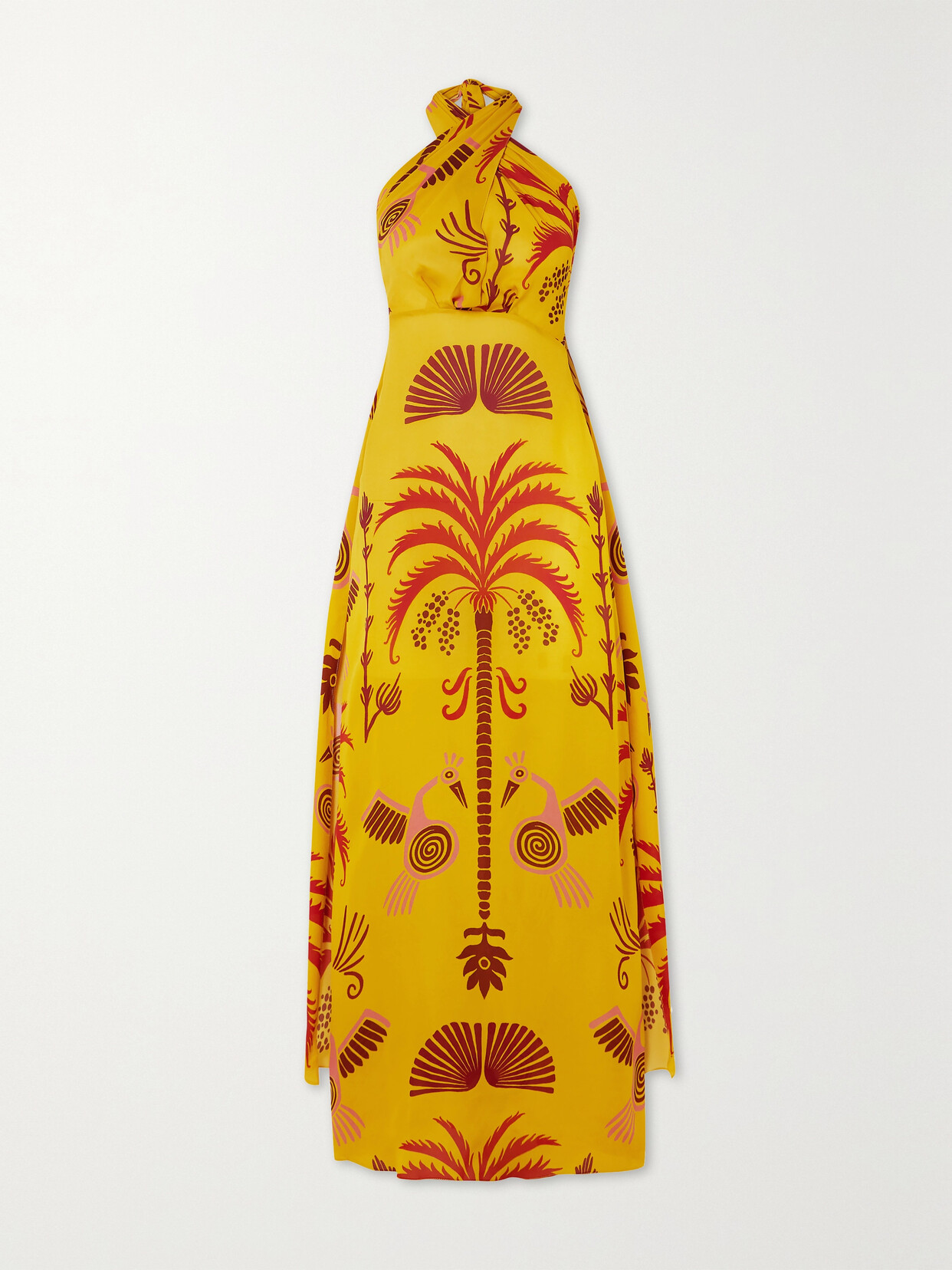 Johanna Ortiz - + Net Sustain Perfume Memory Printed Silk-georgette Halterneck Maxi Dress - Yellow