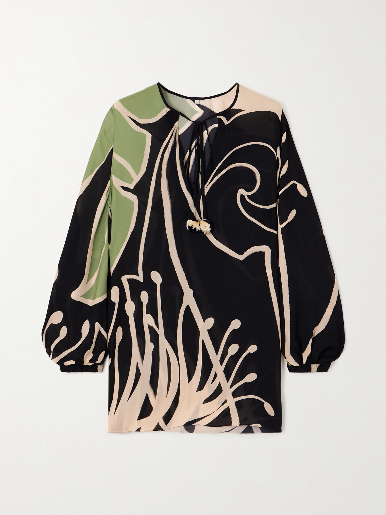 Johanna Ortiz - + Net Sustain Corazon Andino Printed Silk-georgette Top - Green