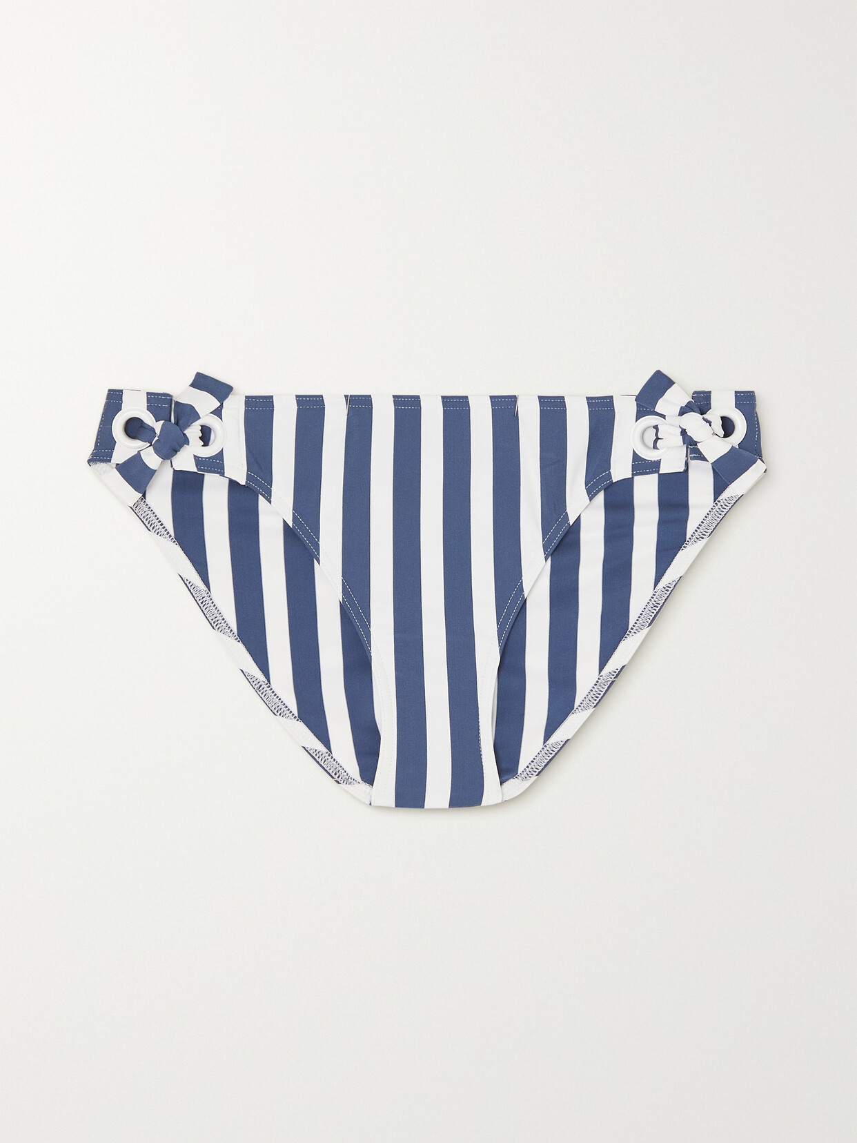 Eres Samba Vida Eyelet-embellished Striped Bikini Briefs In Blue