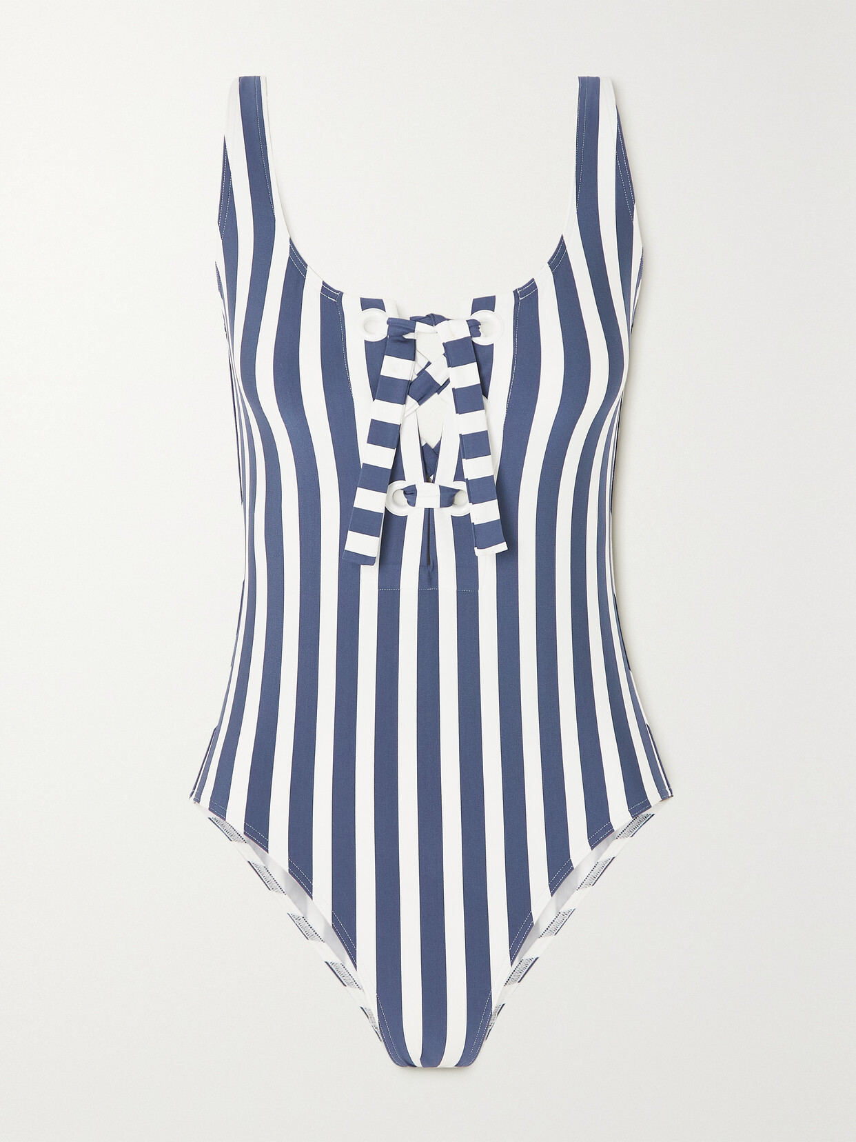 Eres - Samba Lace-up Striped Swimsuit - Blue