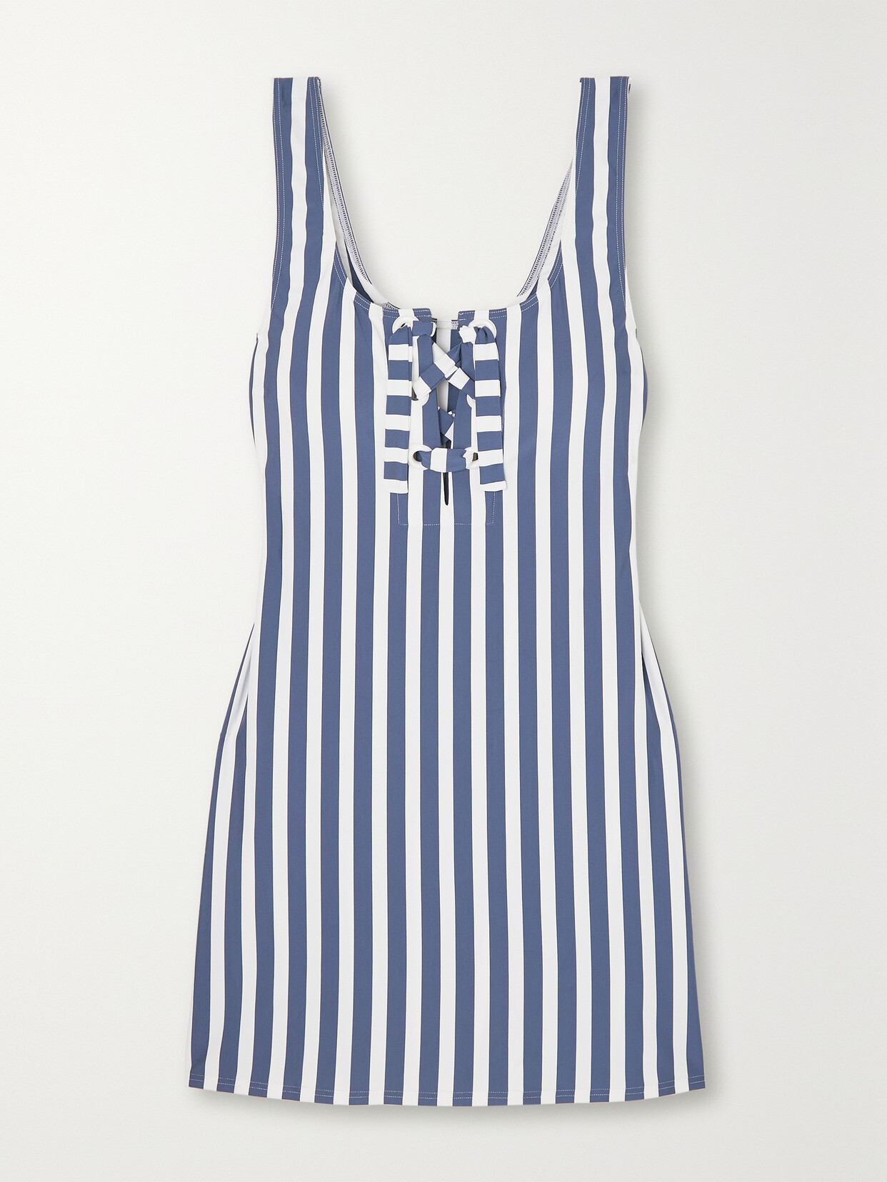 Eres Samba Chicas Lace-up Striped Coverup In Blue