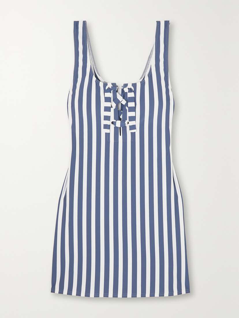 Eres Samba Chicas Lace-up Striped Coverup