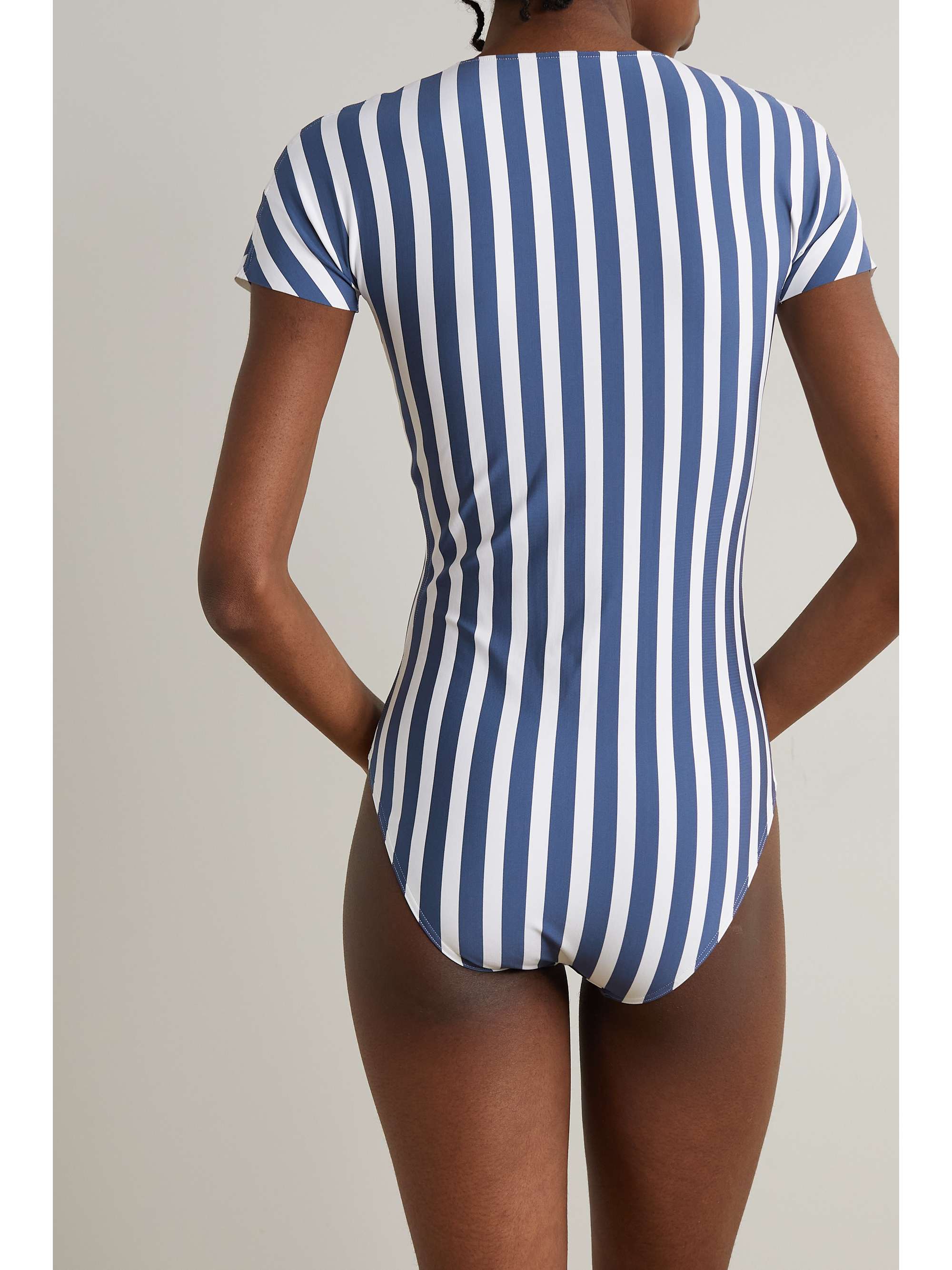 ERES Samba Chiquito lace-up striped swimsuit