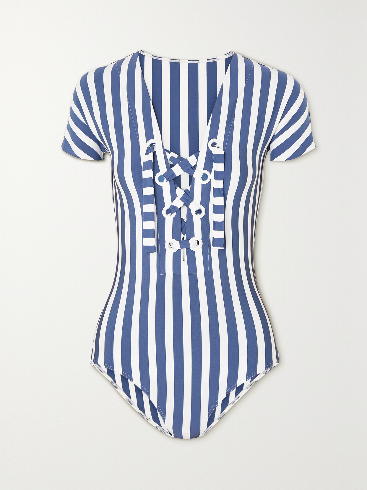 Eres Samba Chiquito Lace-up Striped Swimsuit - Blue