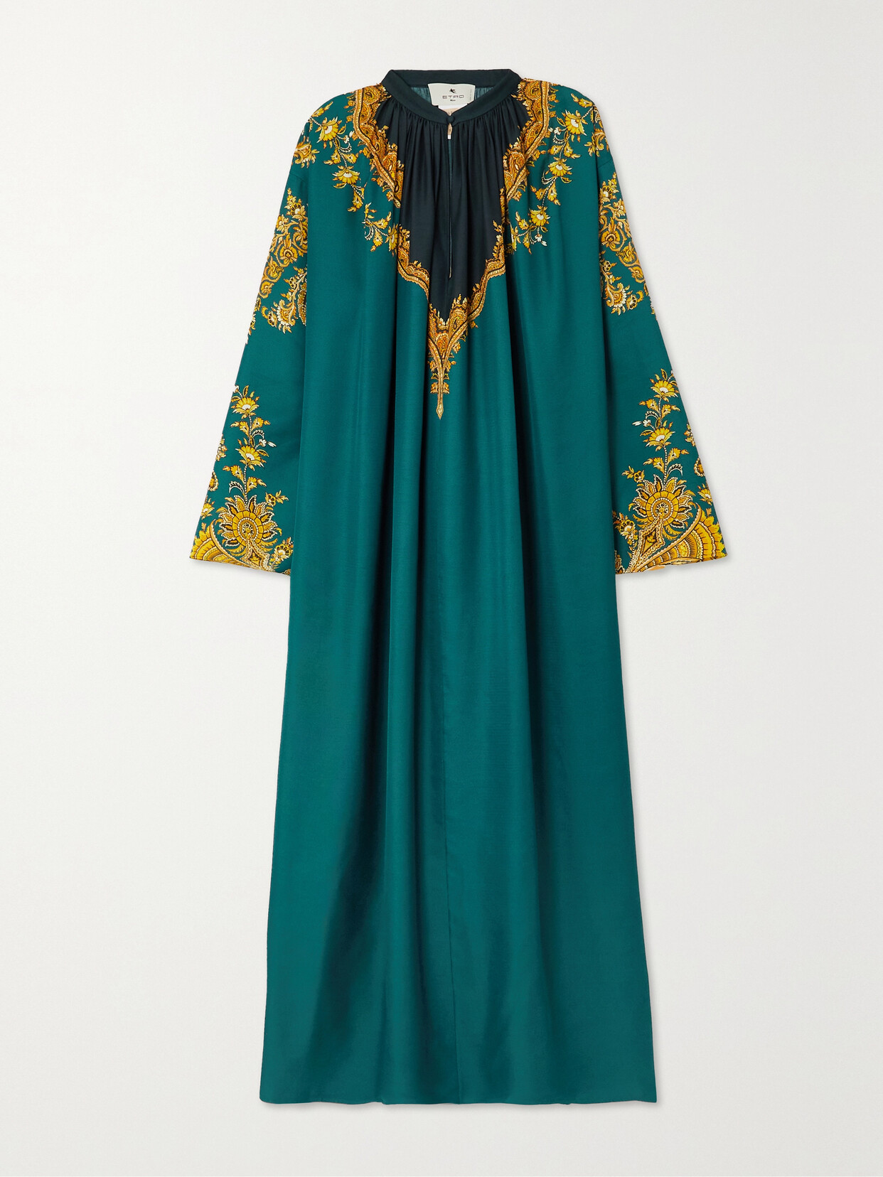 Etro - Paisley-print Silk-satin Kaftan - Blue