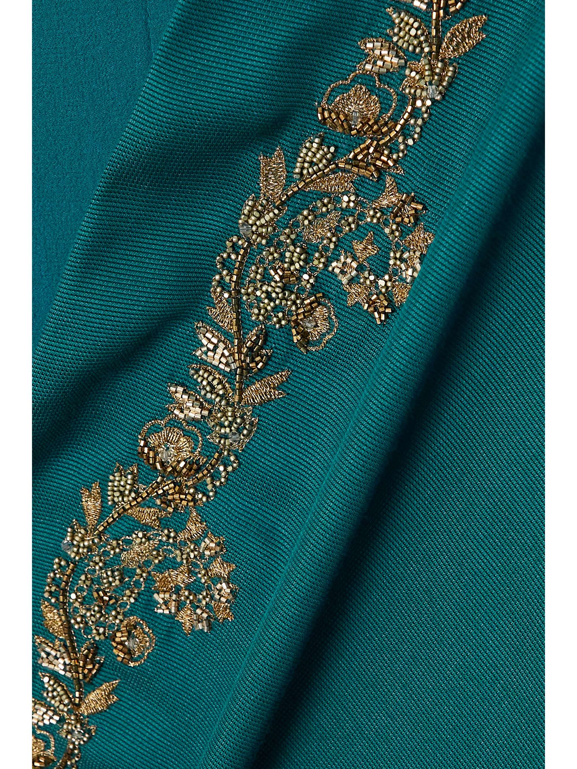 ETRO Fringed embellished embroidered satin jacket