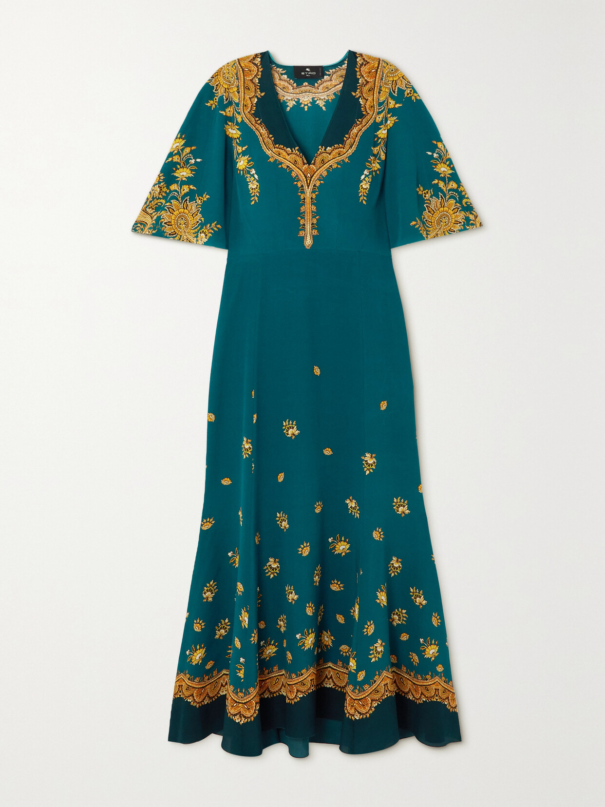 Etro - Paisley-print Silk Crepe De Chine Maxi Dress - Blue