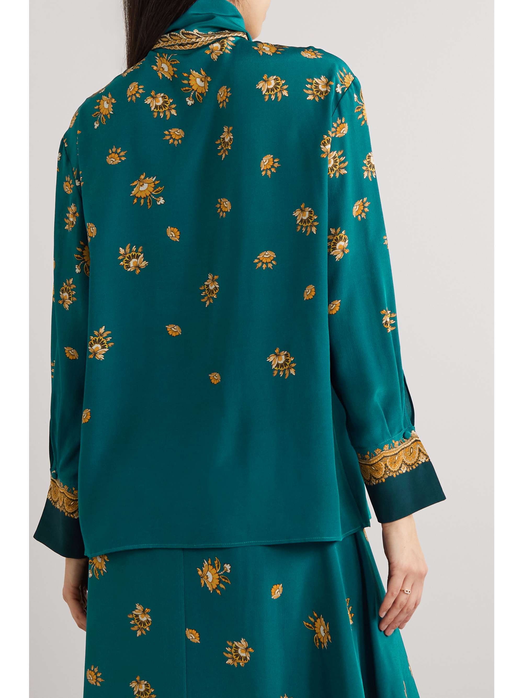 ETRO Tie-neck paisley-print silk crepe de chine blouse