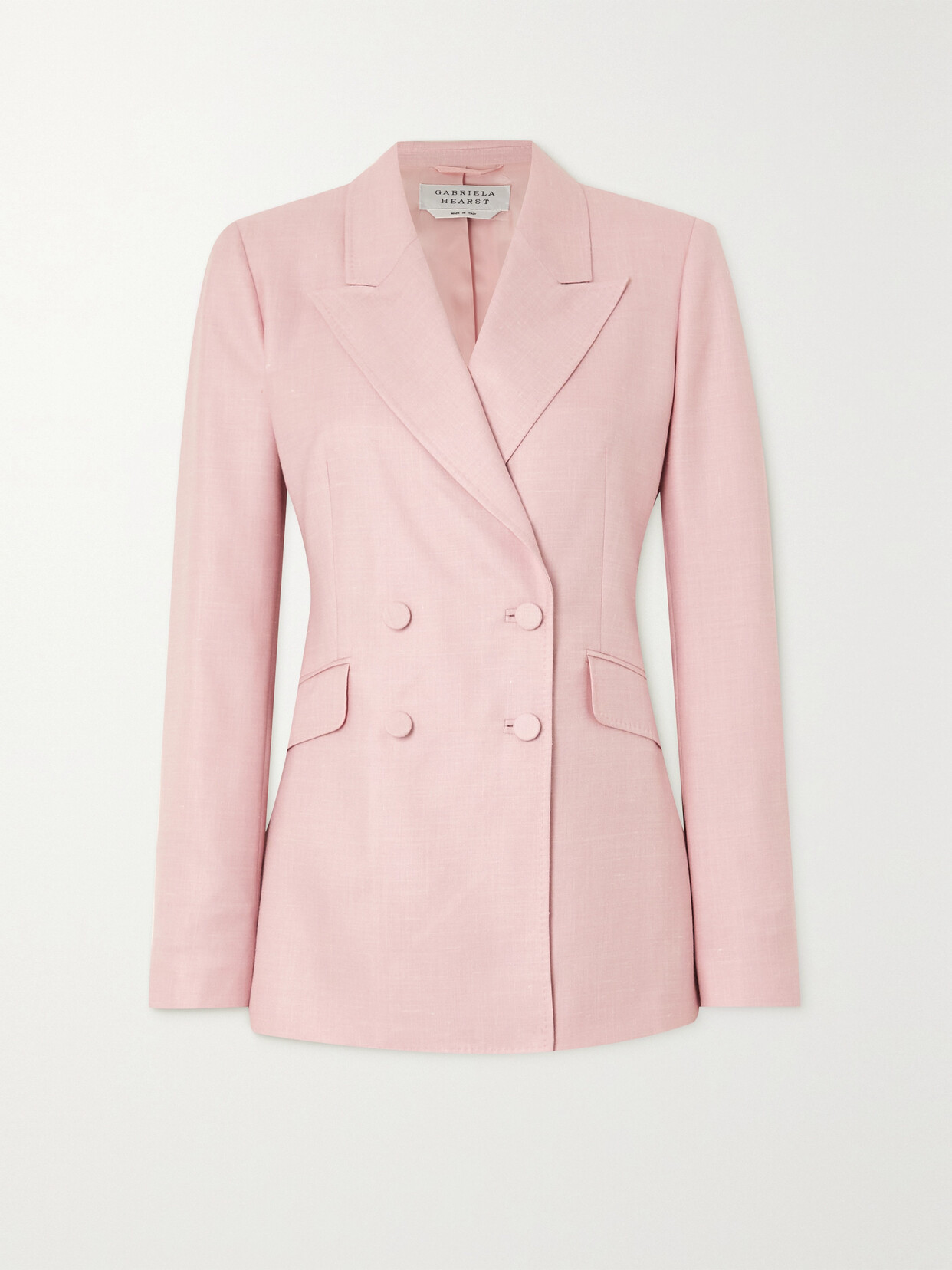 Gabriela Hearst - Stephanie Double-breasted Wool, Silk And Linen-blend Blazer - Pink