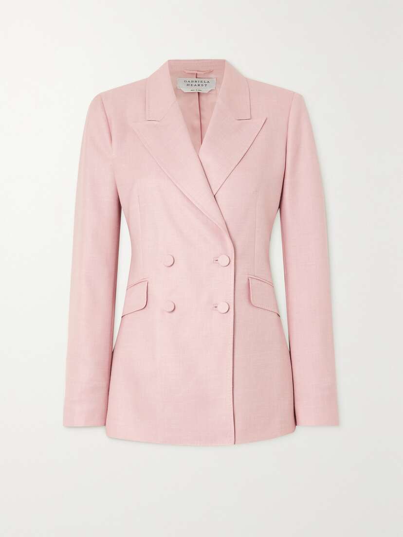 Gabriela Hearst Stephanie Double-breasted Wool, Silk And Linen-blend Blazer