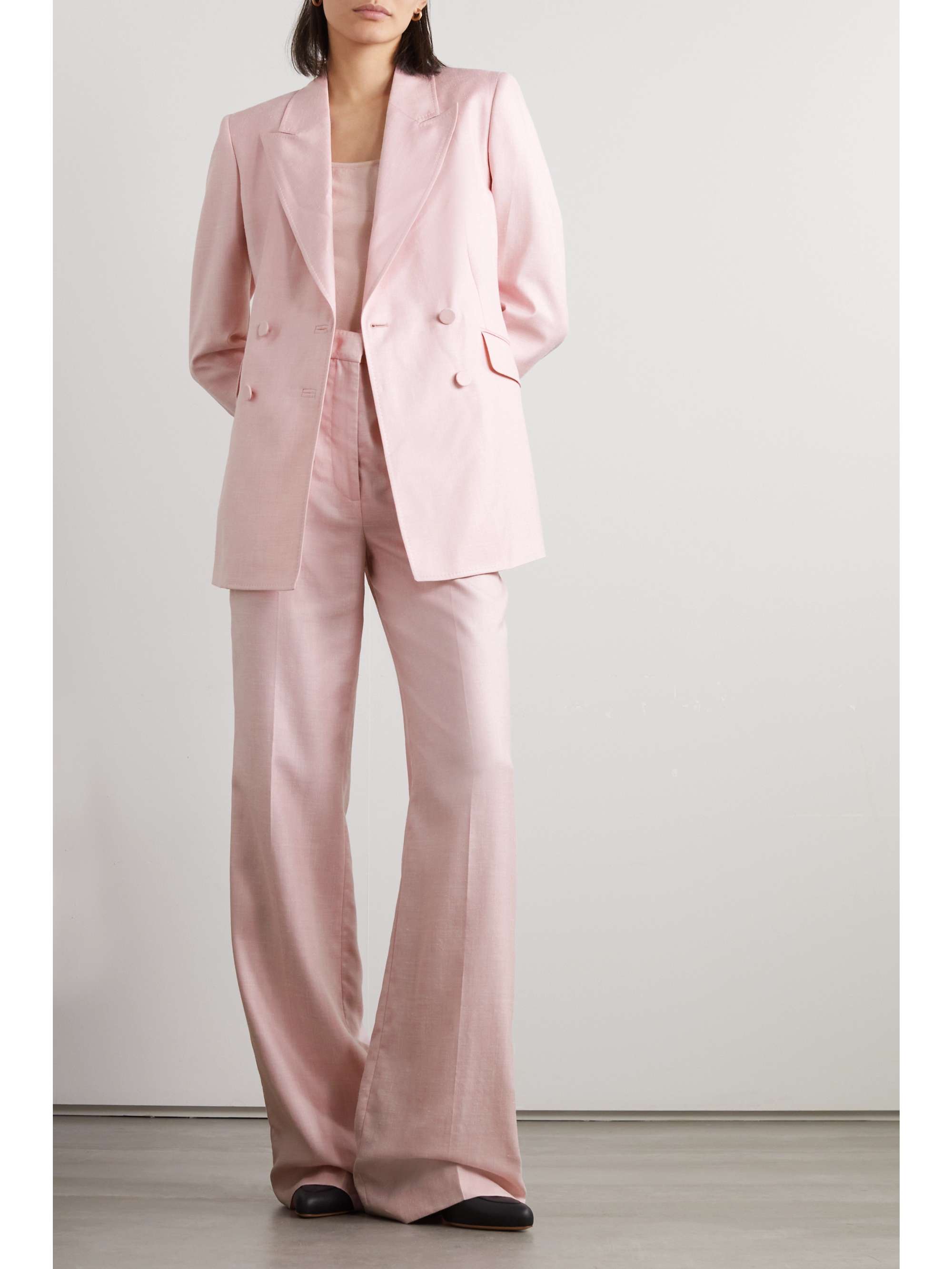 Single-breasted linen and wool blazer