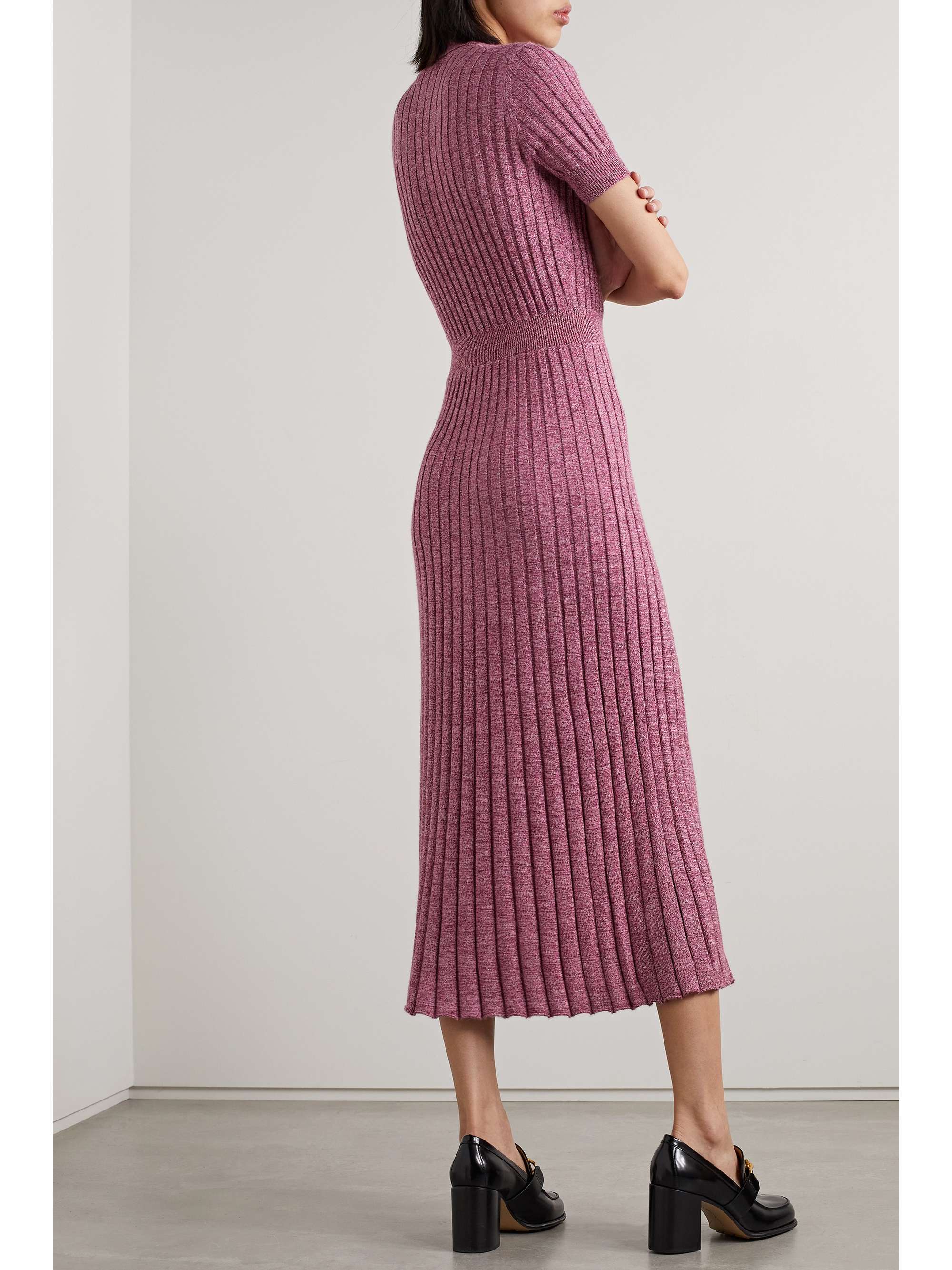 GABRIELA HEARST Avant ribbed mélange cashmere and silk-blend midi dress ...