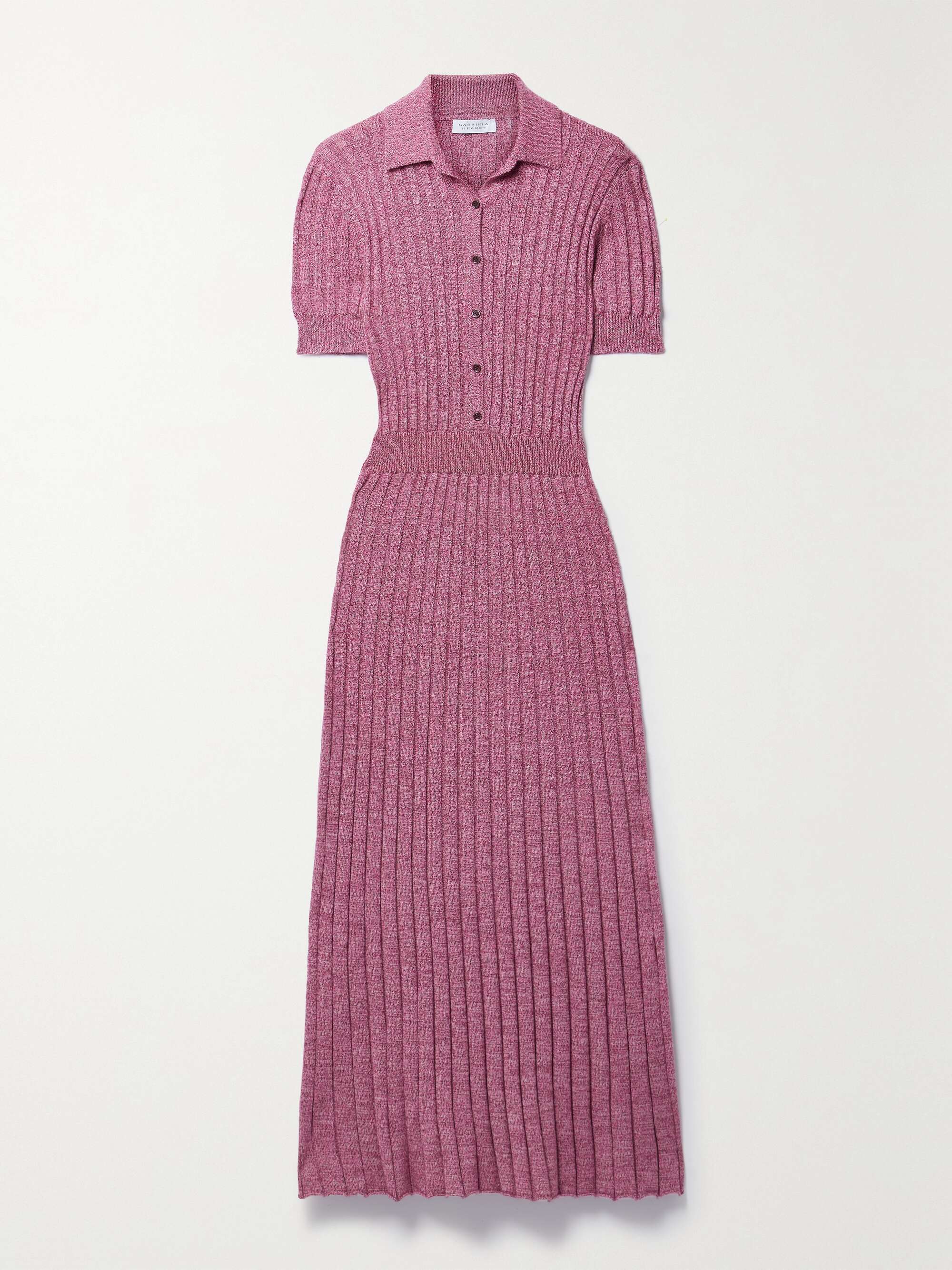 GABRIELA HEARST Avant ribbed mélange cashmere and silk-blend midi dress ...