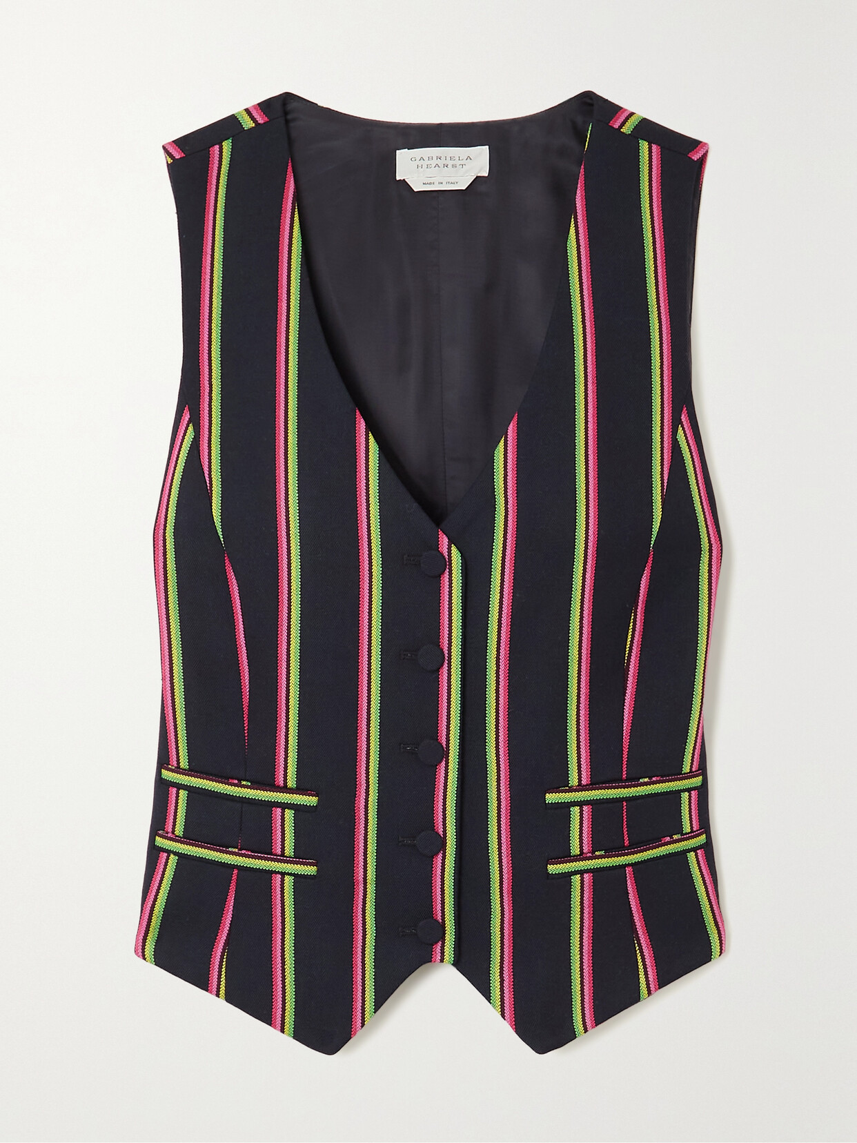 Gabriela Hearst - Coleridge Striped Wool And Silk-blend Twill Vest - Blue