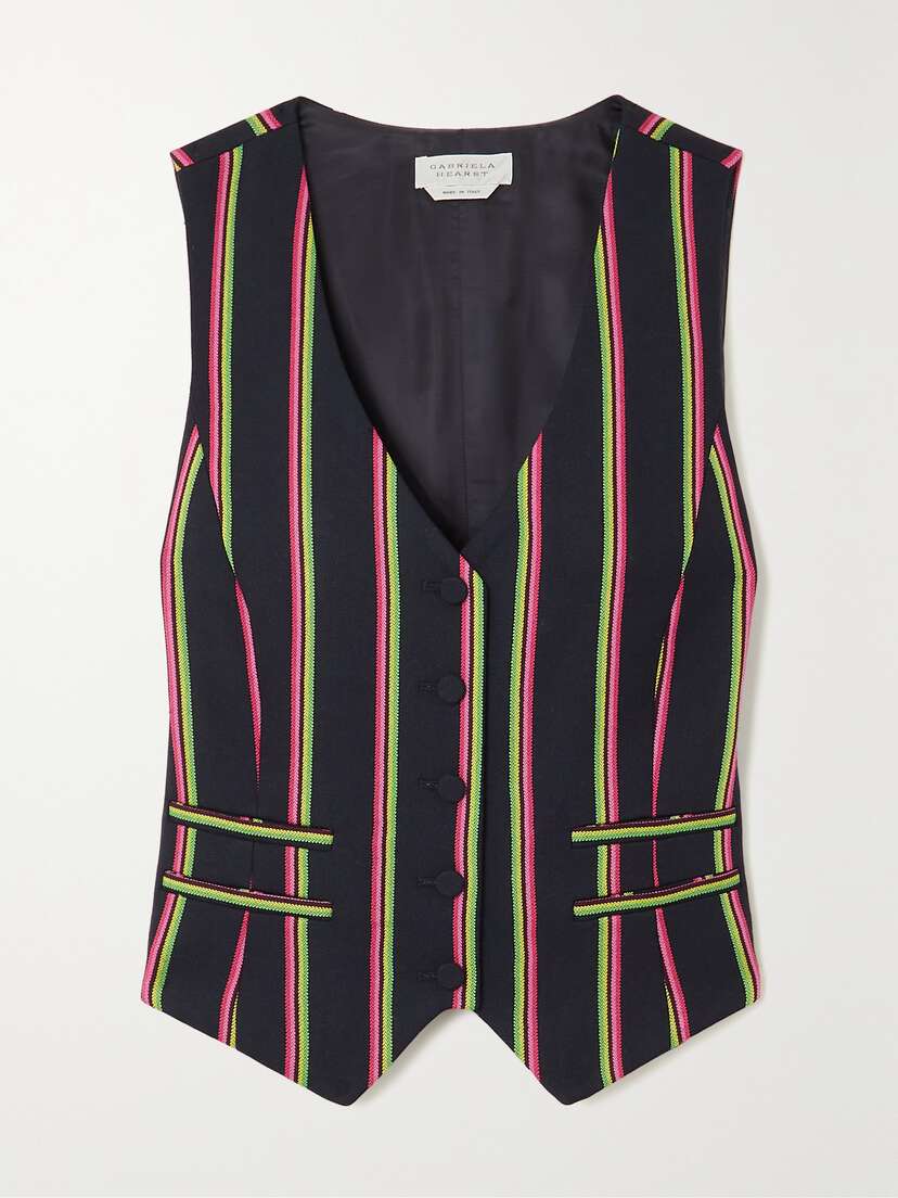 Gabriela Hearst Coleridge Striped Wool And Silk-blend Twill Vest