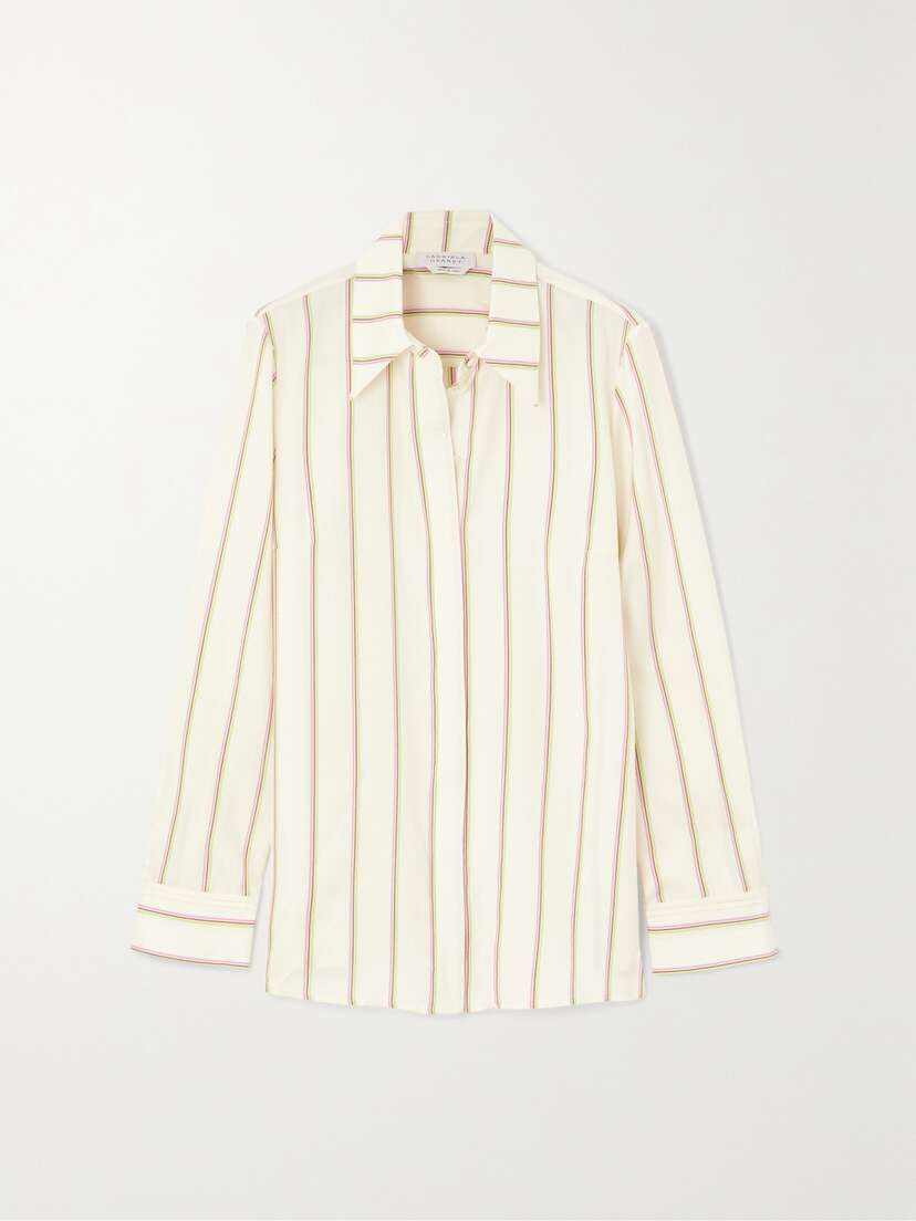 Gabriela Hearst Cruz Striped Wool And Silk-blend Twill Shirt