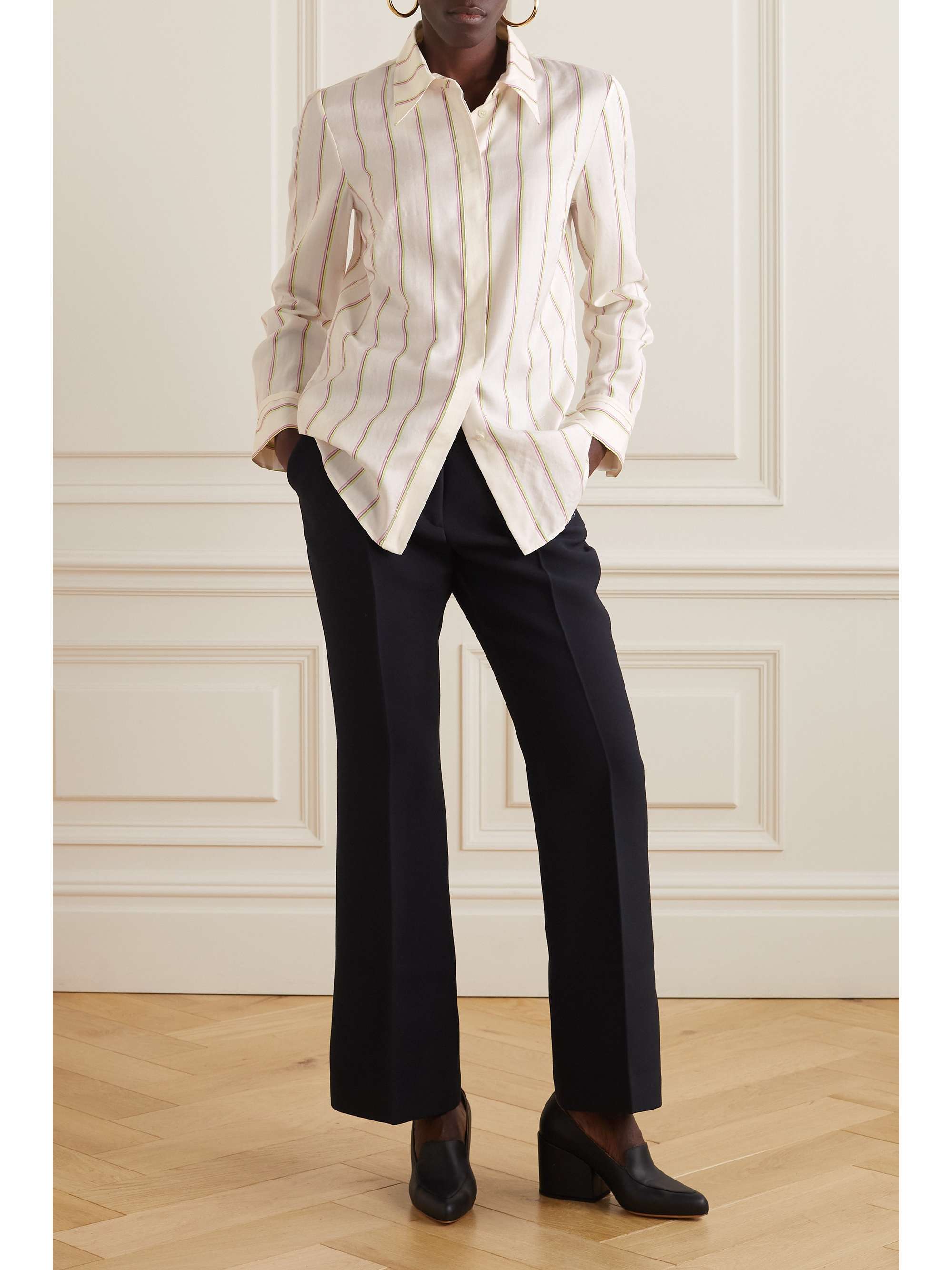 GABRIELA HEARST Cruz striped wool and silk-blend twill shirt | NET-A-PORTER