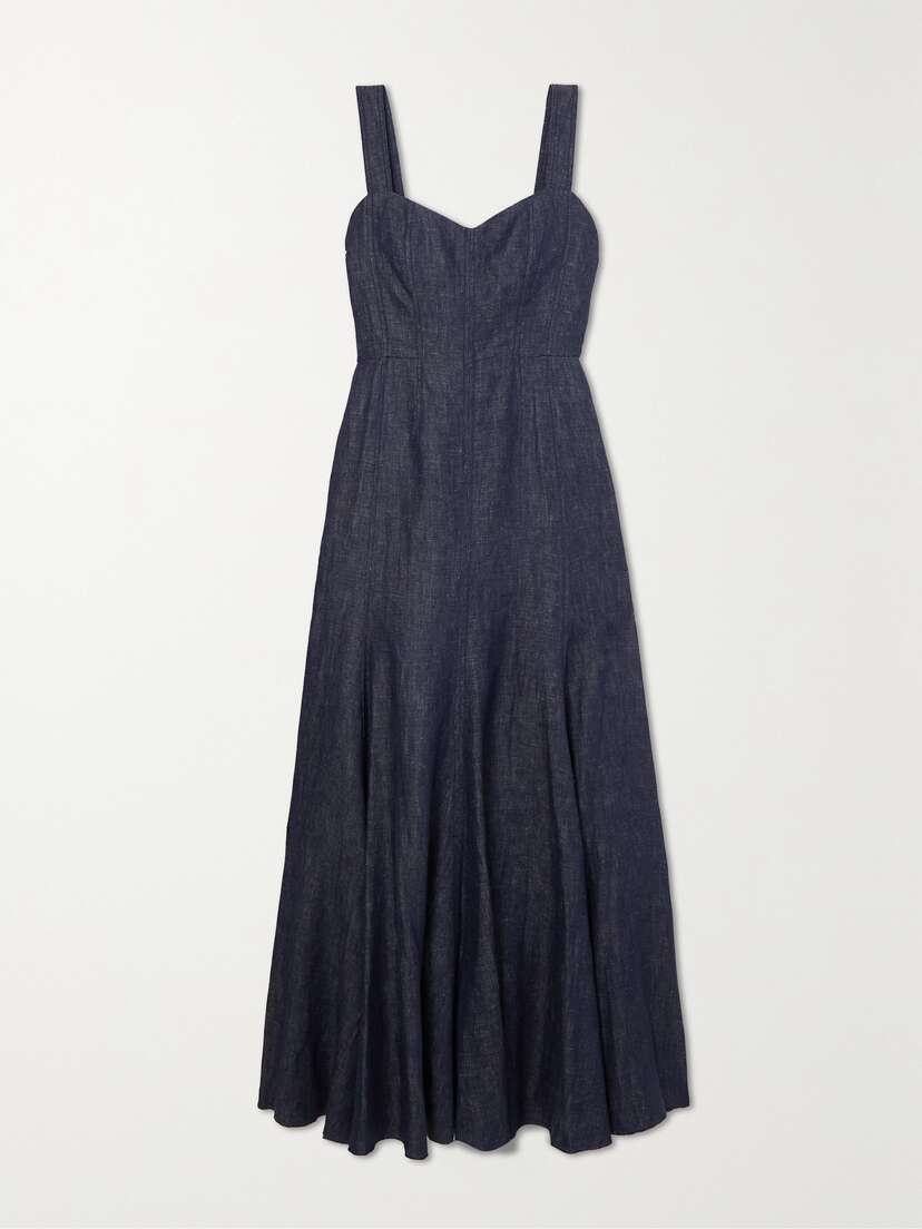 Gabriela Hearst Gail Linen-chambray Maxi Dress