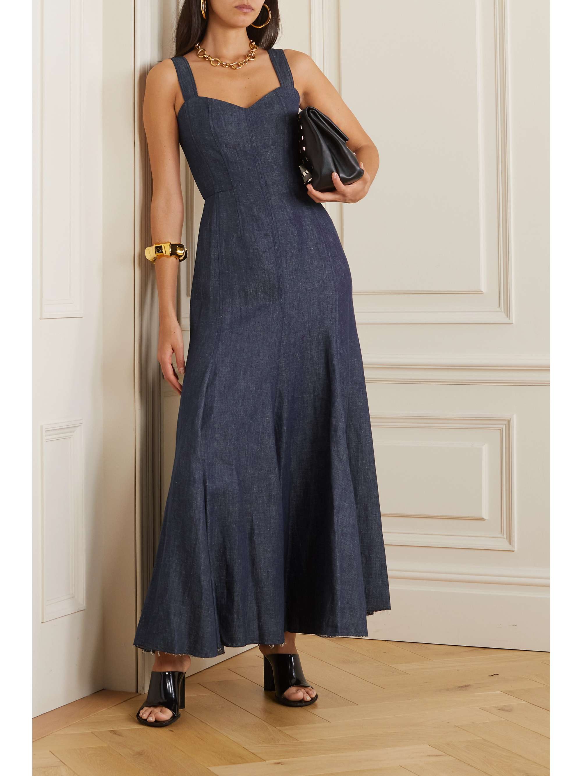 GABRIELA HEARST Gail linen-chambray maxi dress | NET-A-PORTER