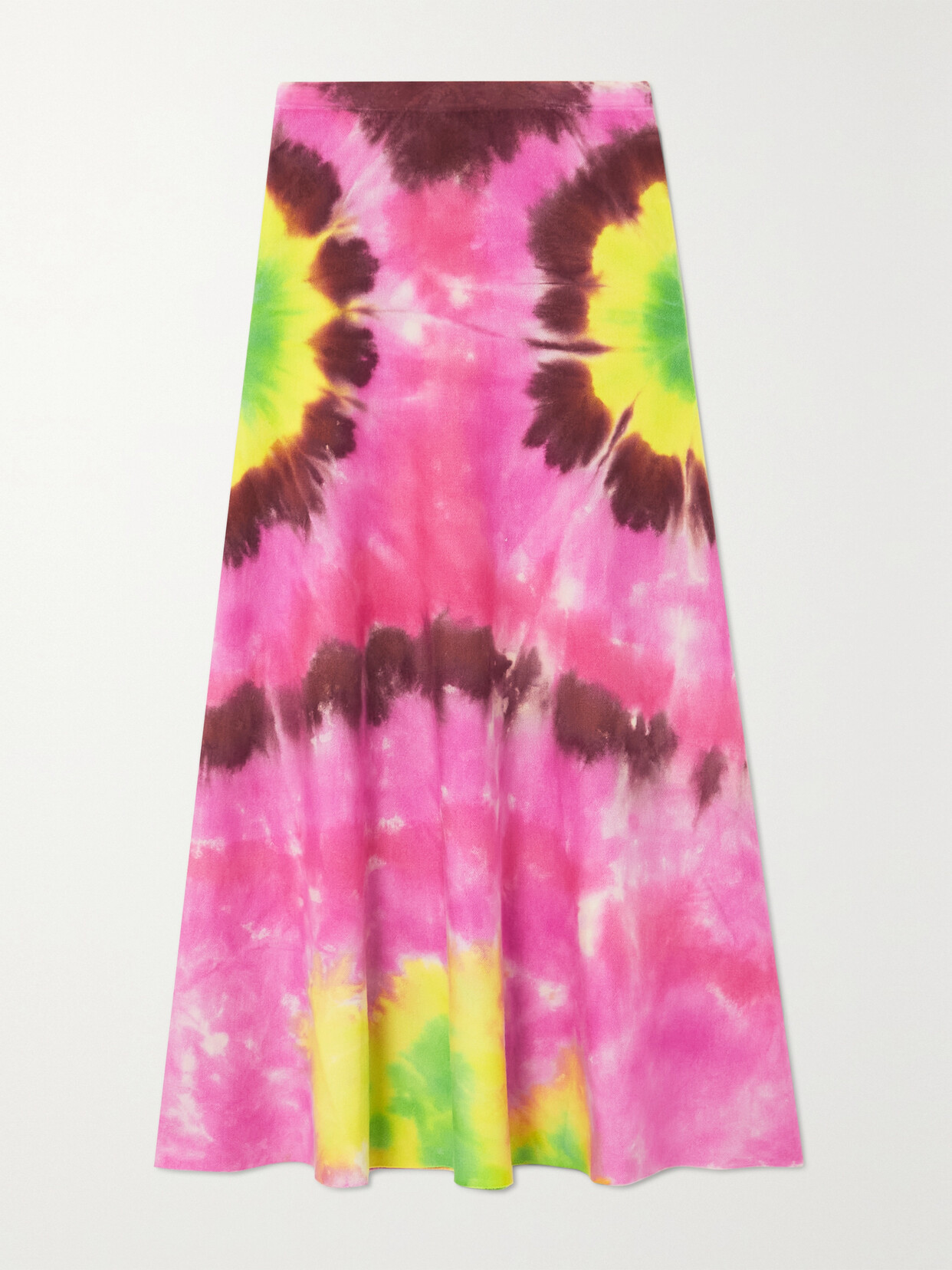 Shop Gabriela Hearst Olive Tie-dyed Cashmere Midi Skirt In Pink