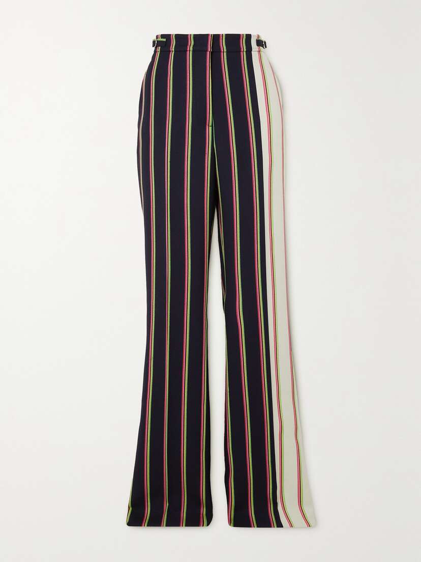 Gabriela Hearst Jones Striped Wool And Silk-blend Twill Wide-leg Pants