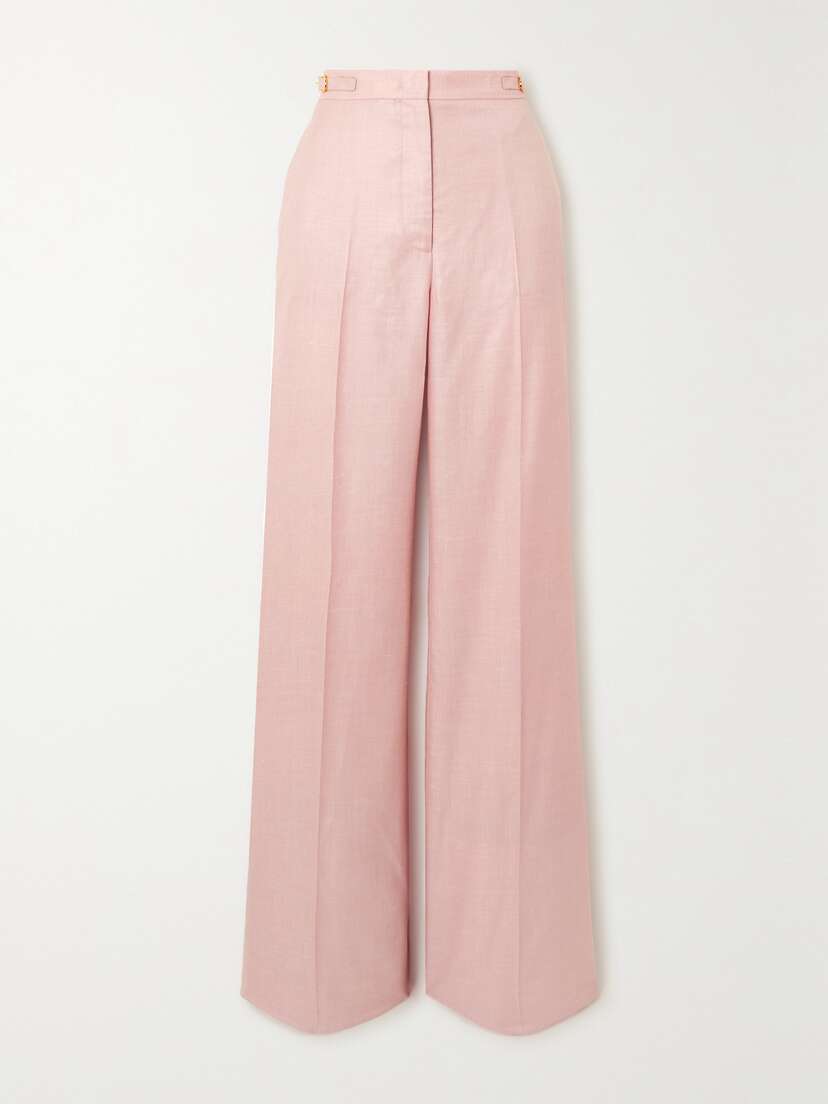 Gabriela Hearst Vesta Wool, Silk And Linen-blend Straight-leg Pants