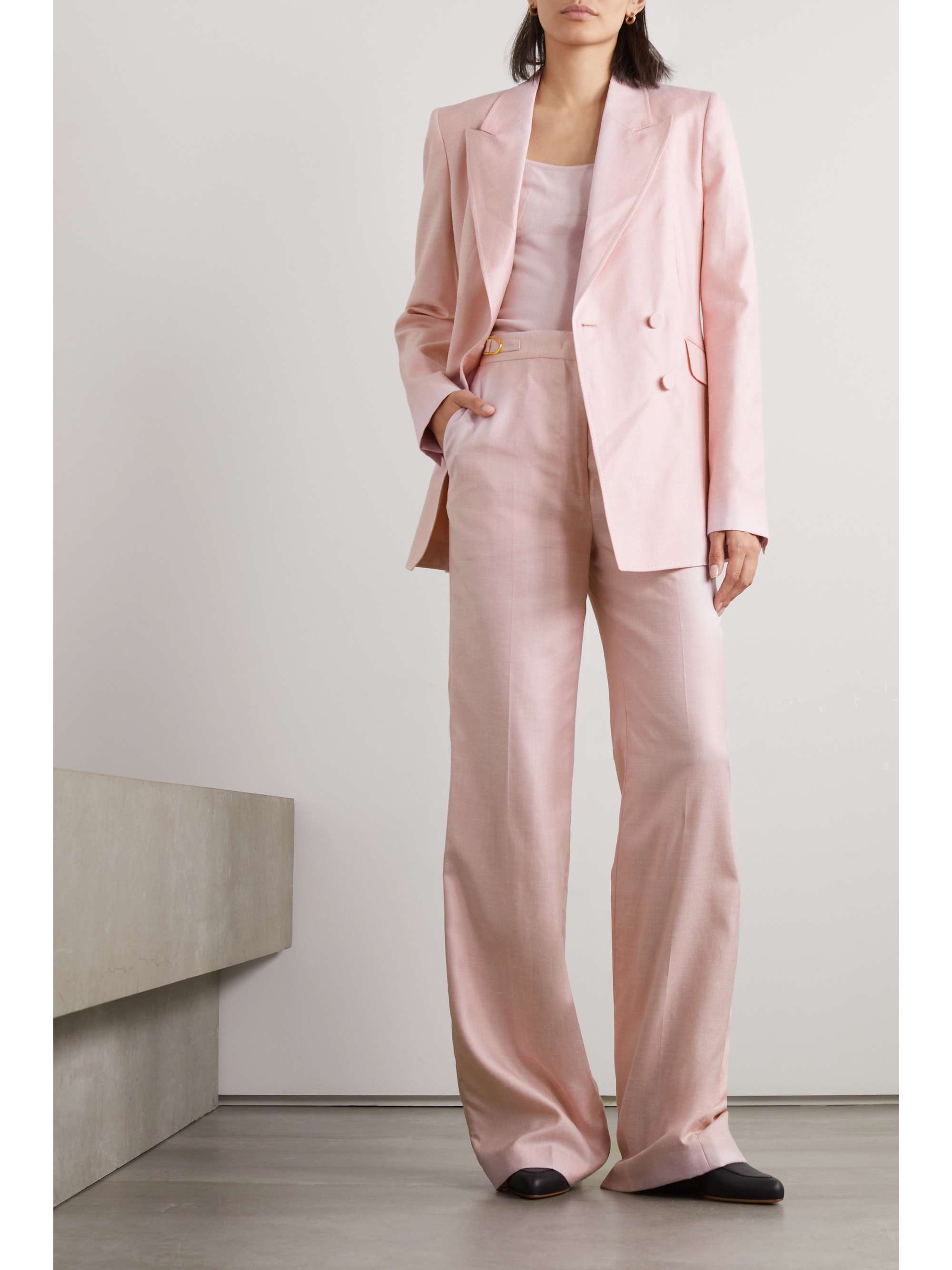 Silk blazer on sale and pants