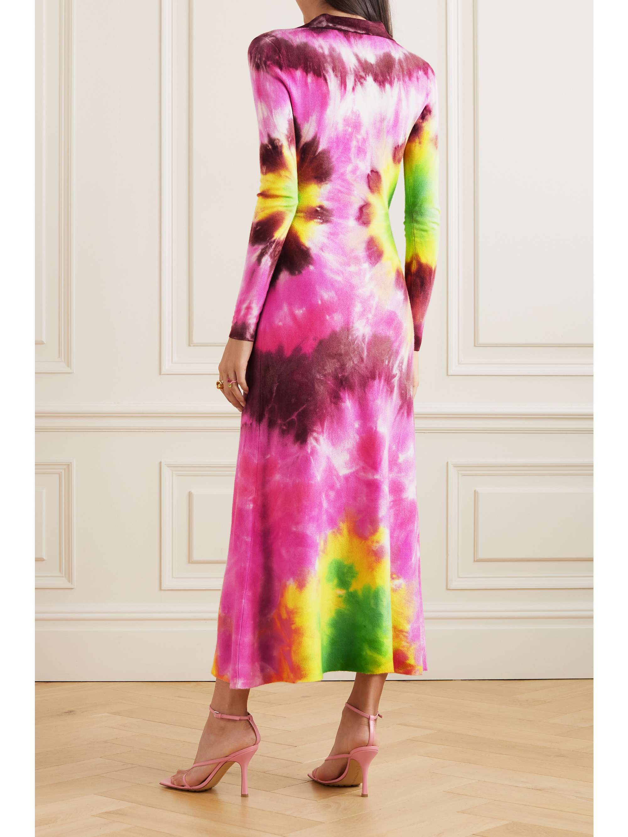 GABRIELA HEARST Beryl tie-dyed cashmere and silk-blend midi dress | NET ...