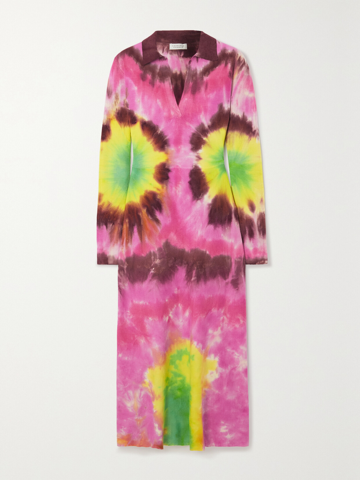 Gabriela Hearst Beryl Tie-dyed Cashmere And Silk-blend Midi Dress - Pink