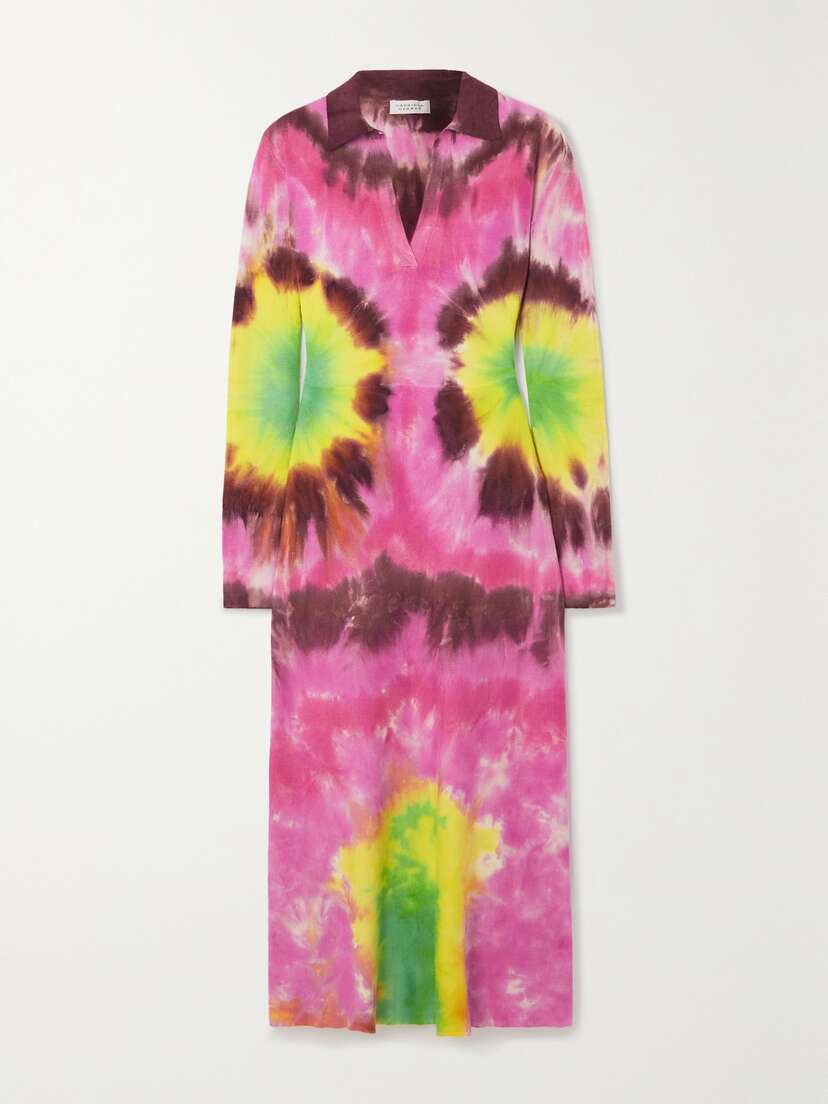 Gabriela Hearst Beryl Tie-dyed Cashmere And Silk-blend Midi Dress - x large