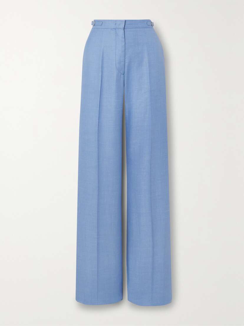 Gabriela Hearst Vesta Wool, Silk And Linen-blend Straight-leg Pants