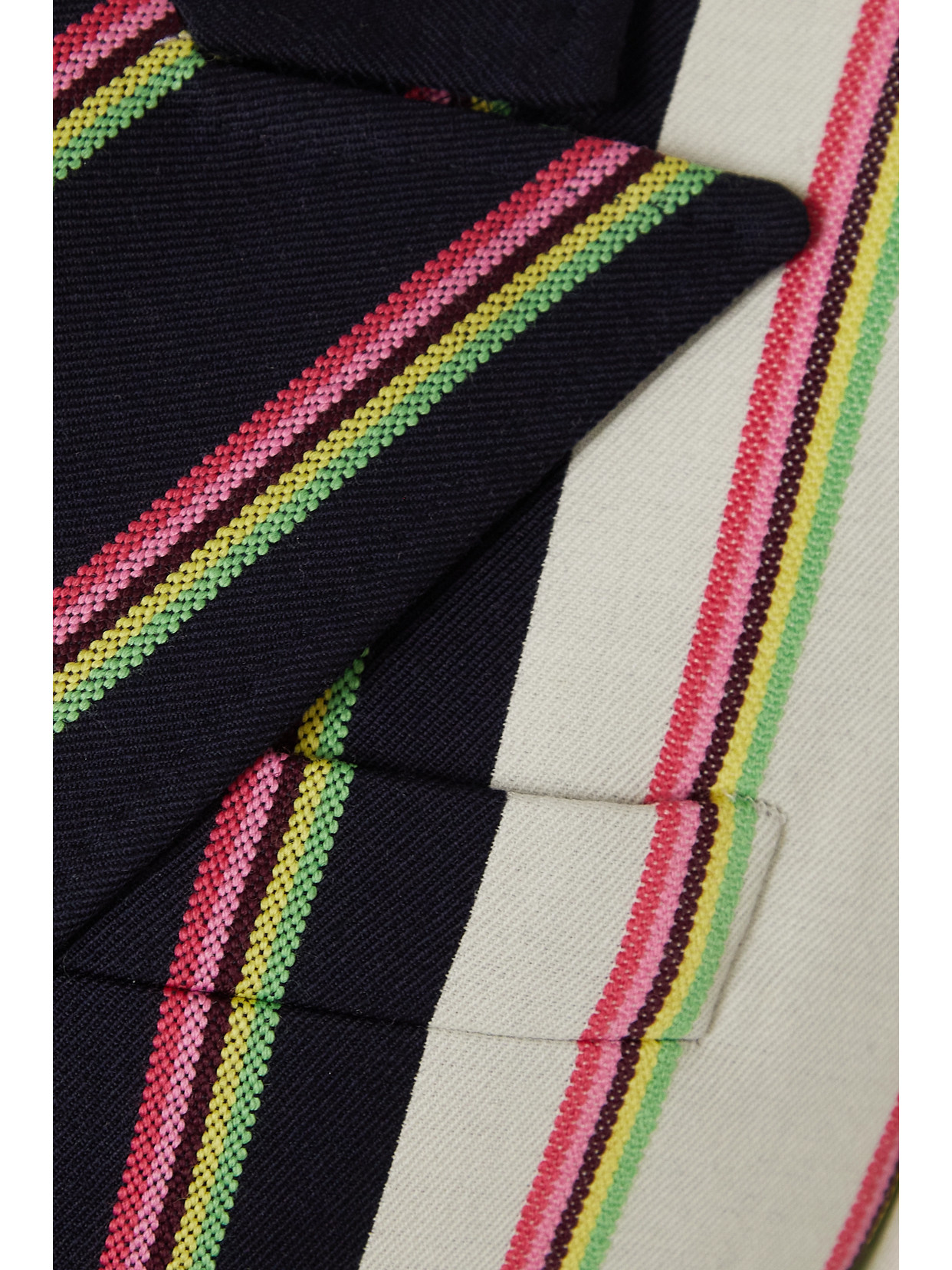 Gabriela Hearst Mccoi Double-breasted Striped Wool And Silk-blend Twill Blazer In Blue