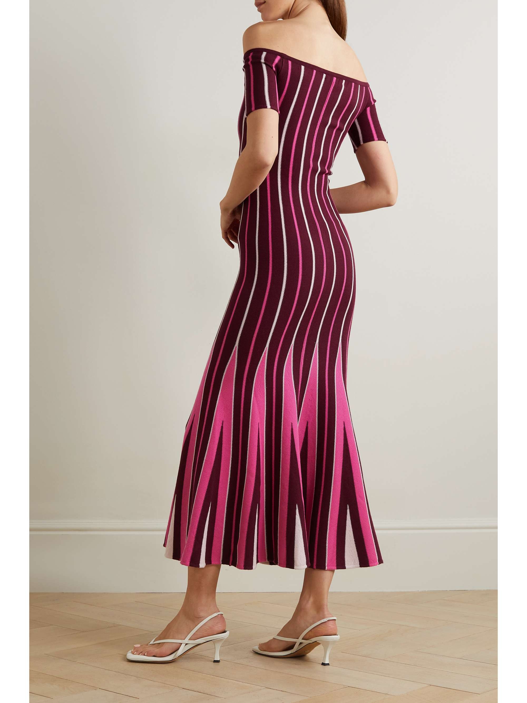 GABRIELA HEARST Medea off-the-shoulder striped wool maxi dress | NET-A ...