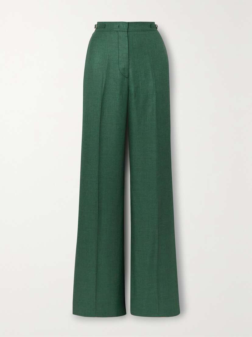 Gabriela Hearst Vesta Wool, Silk And Linen-blend Straight-leg Pants