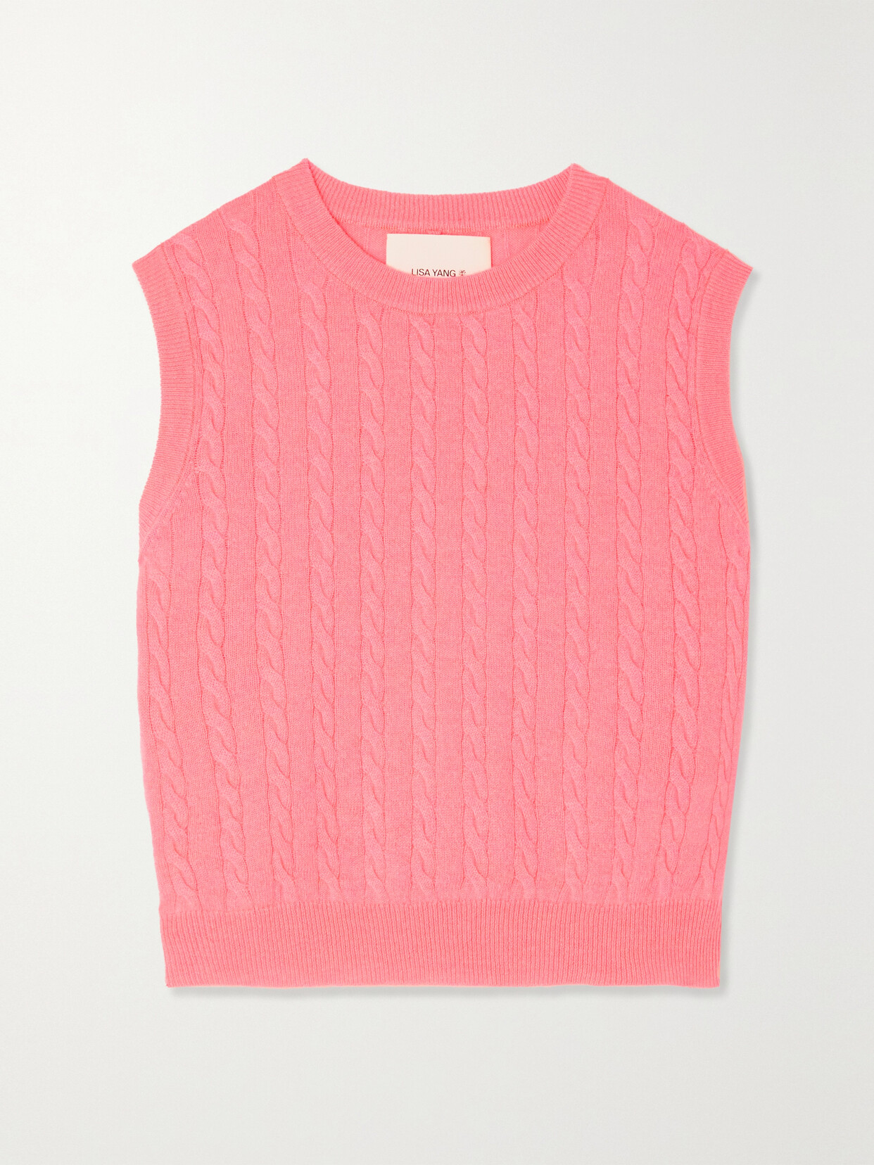 Lisa Yang - Nadine Cropped Cable-knit Cashmere Top - Pink