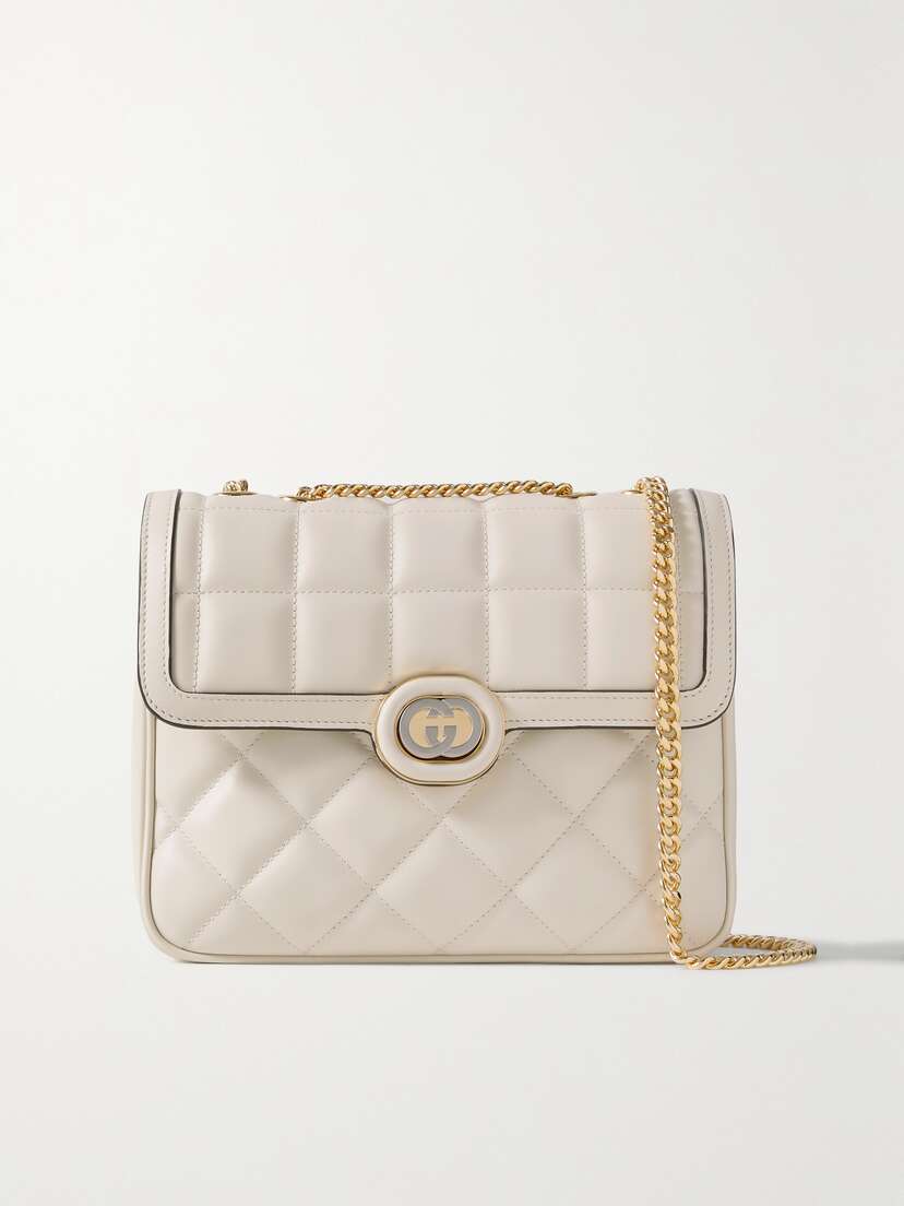 Gucci Deco Small Embellished Quilted Leather Shoulder Bag