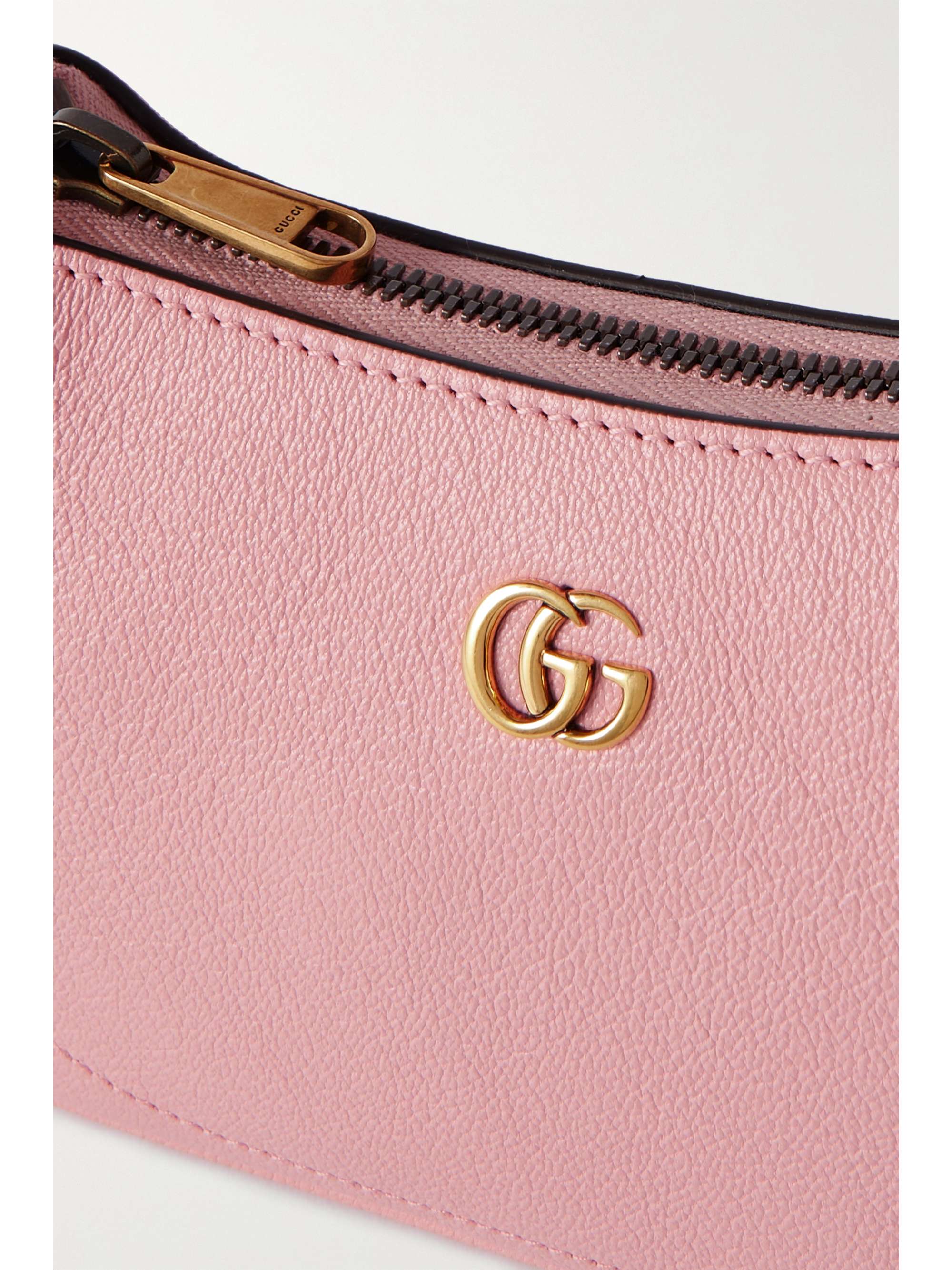 GUCCI Aphrodite embellished textured-leather shoulder bag
