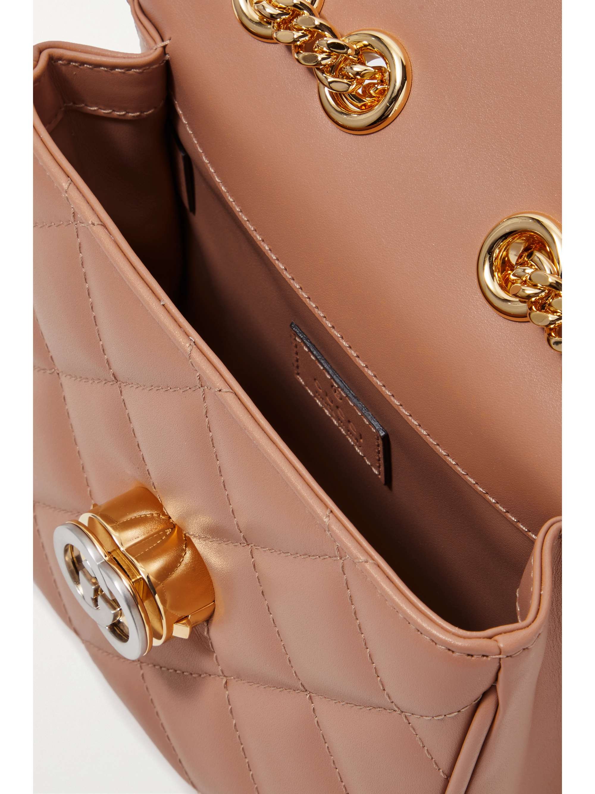 GUCCI Deco small embellished quilted leather shoulder bag NETAPORTER