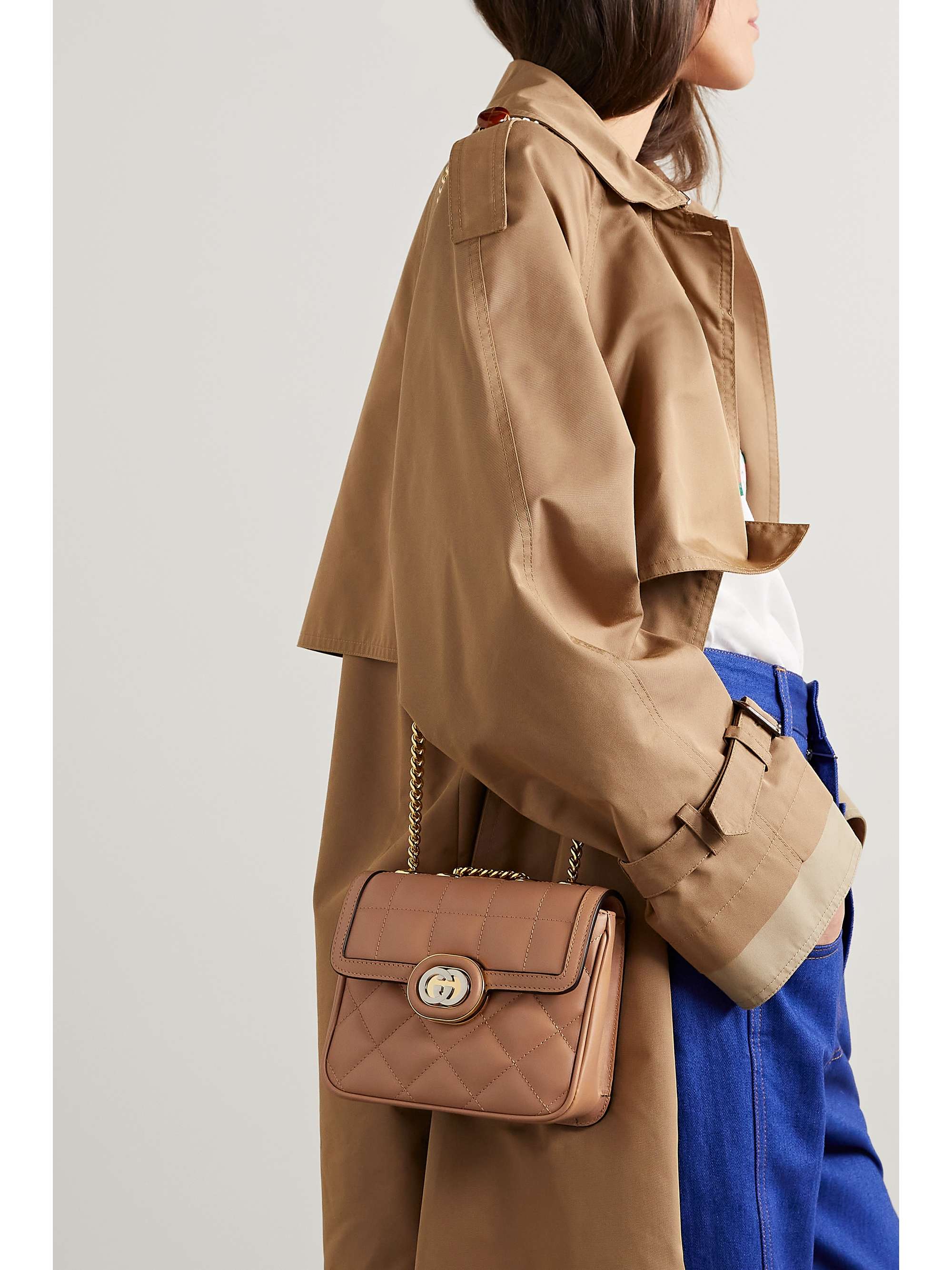 GUCCI Deco small embellished quilted leather shoulder bag NETAPORTER