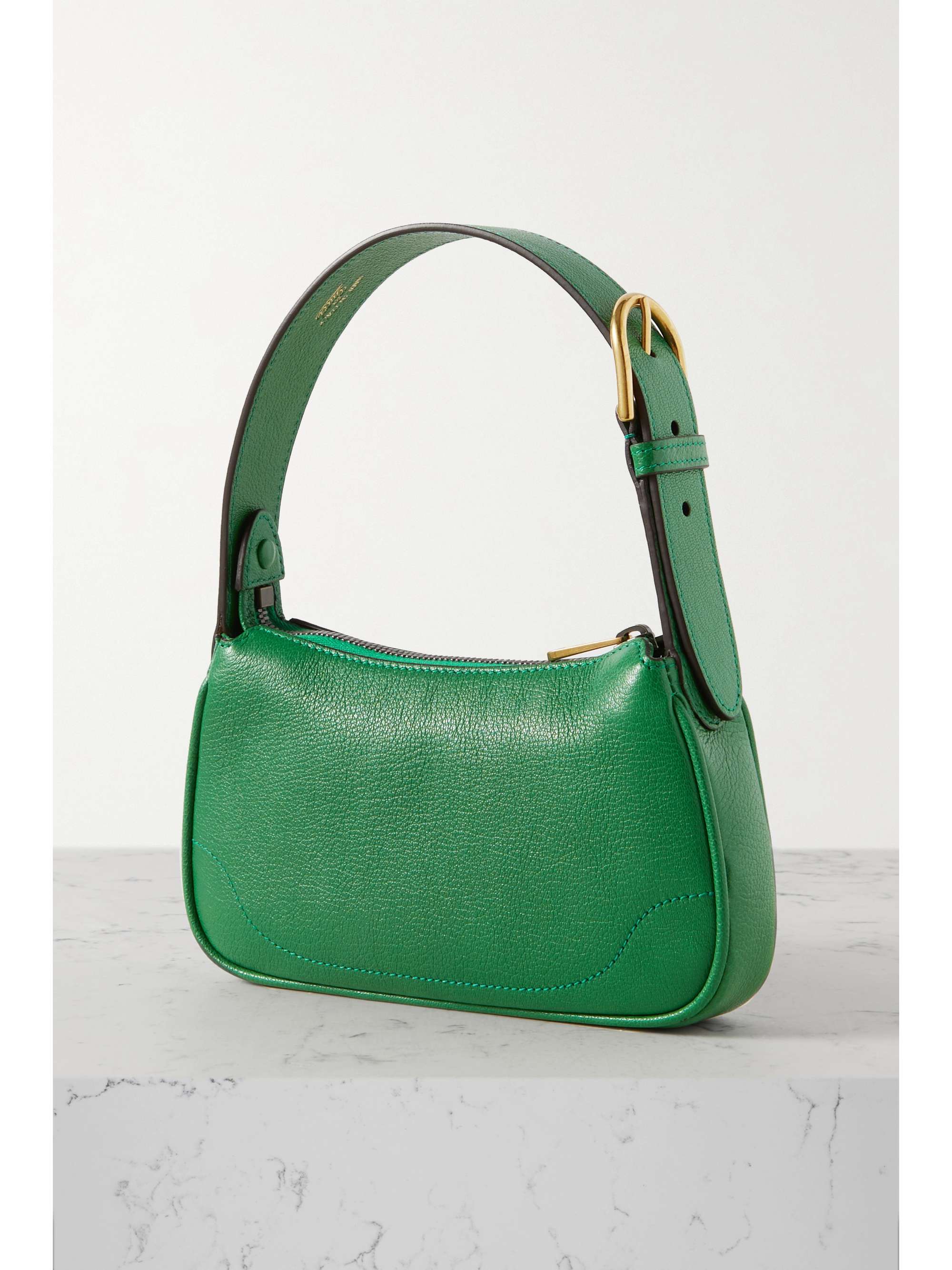 GUCCI Aphrodite embellished texturedleather shoulder bag NETAPORTER