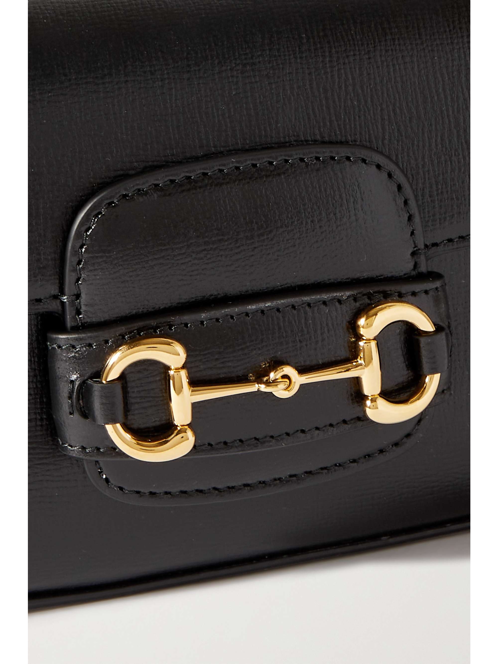 GUCCI Horsebit 1955 embellished texturedleather shoulder bag NETA