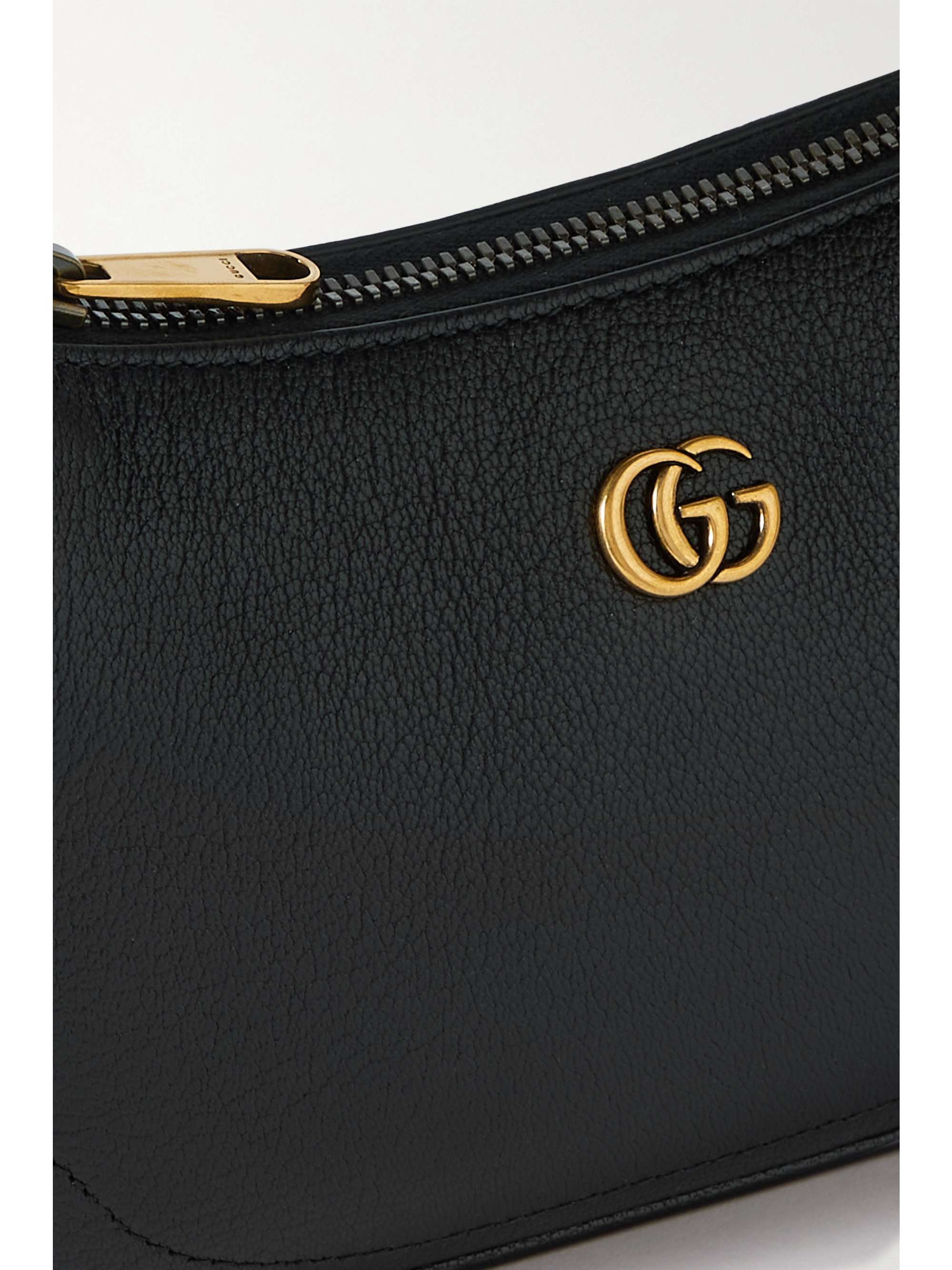 GUCCI Aphrodite embellished textured-leather shoulder bag