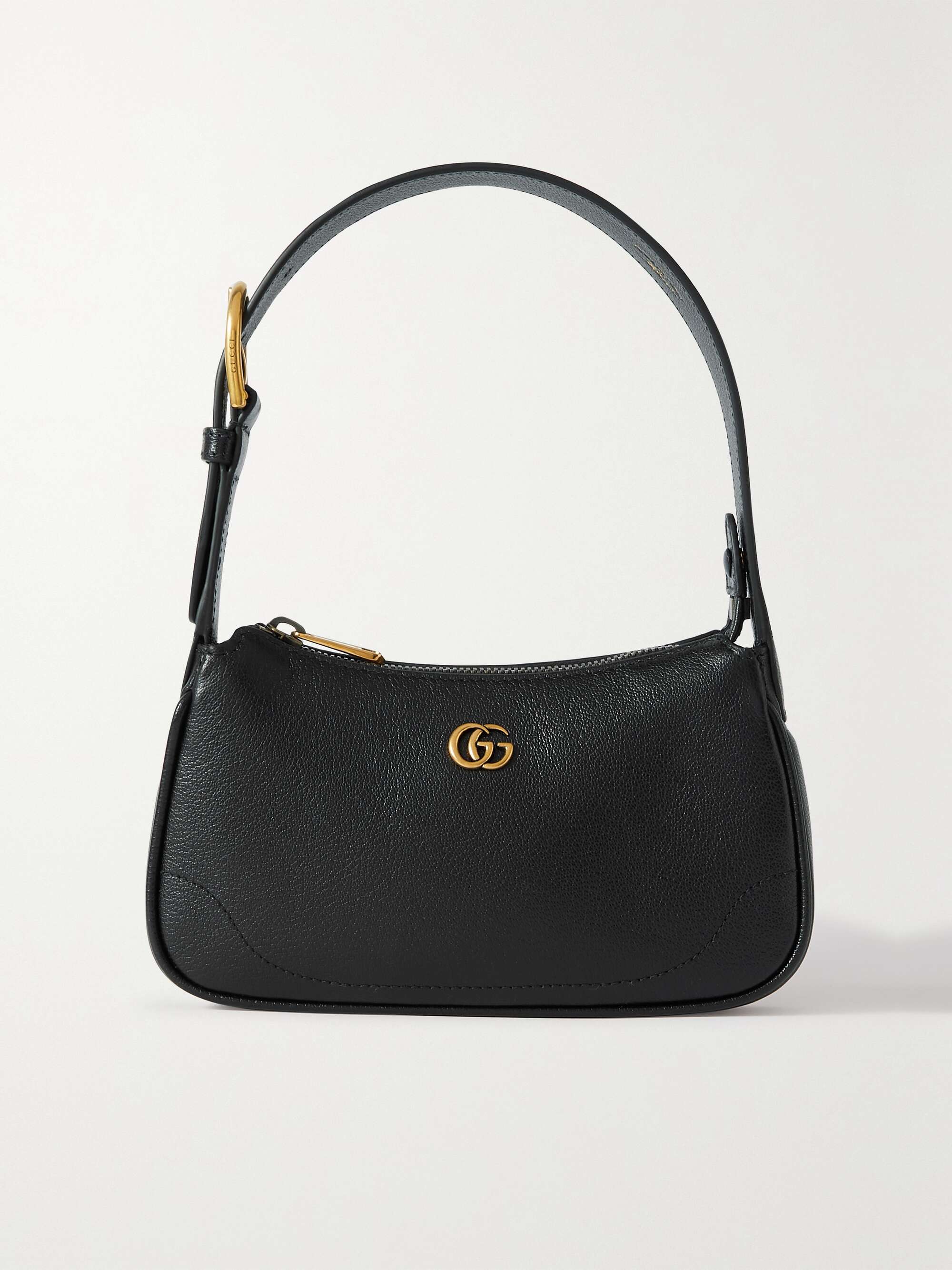 gucci black leather monogram bag