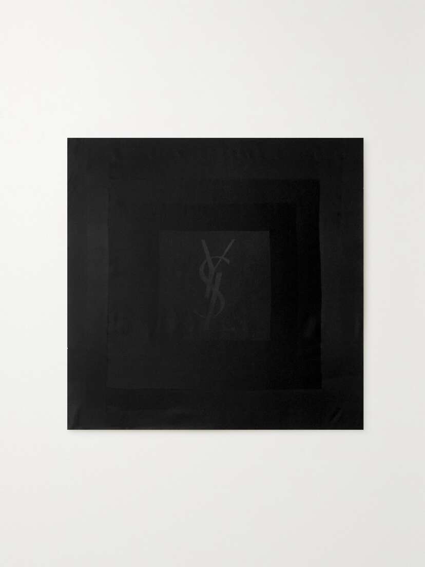 SAINT LAURENT Silk-jacquard Scarf