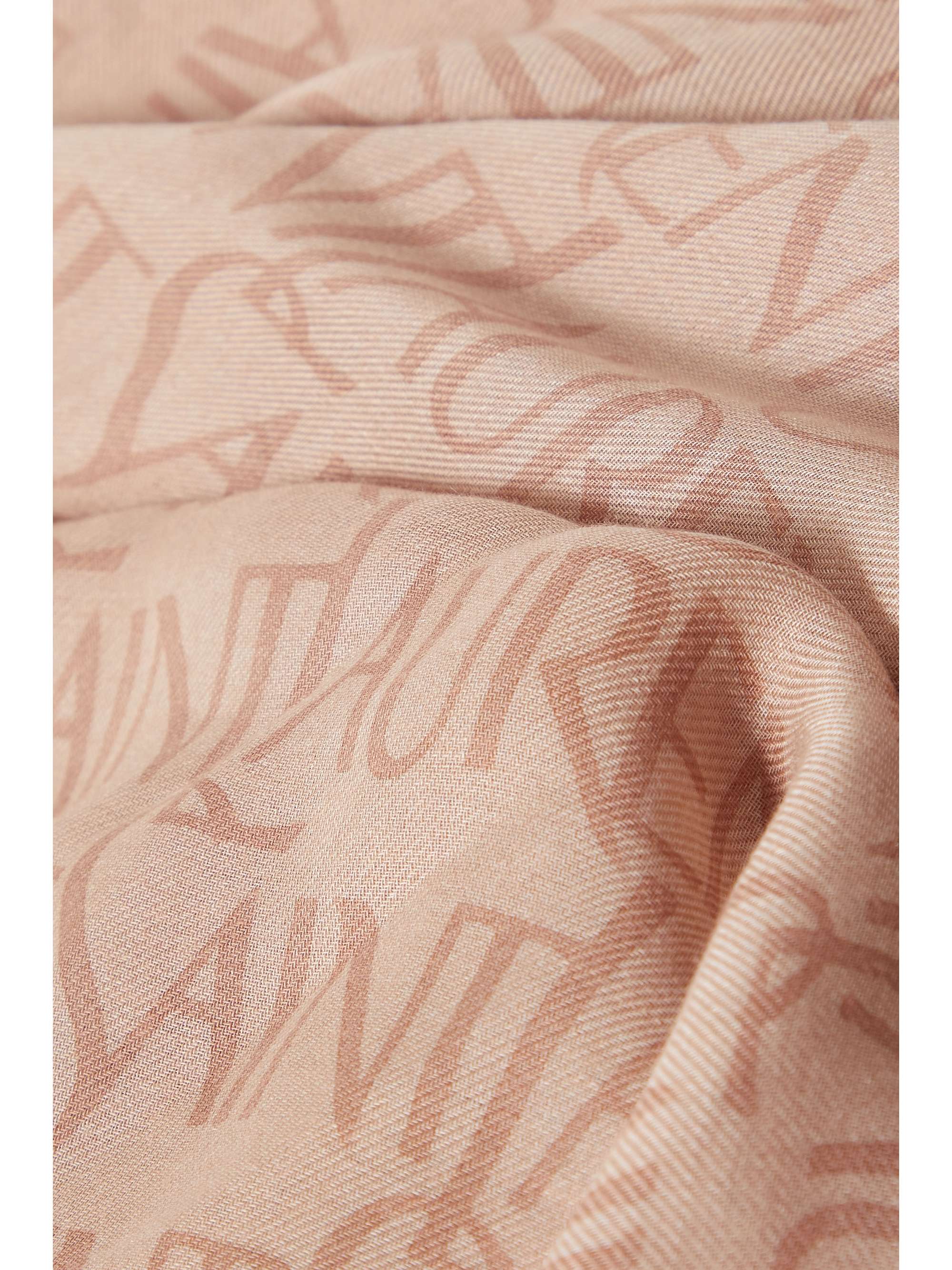 SAINT LAURENT Fringed logo-print modal and cashmere-blend twill scarf