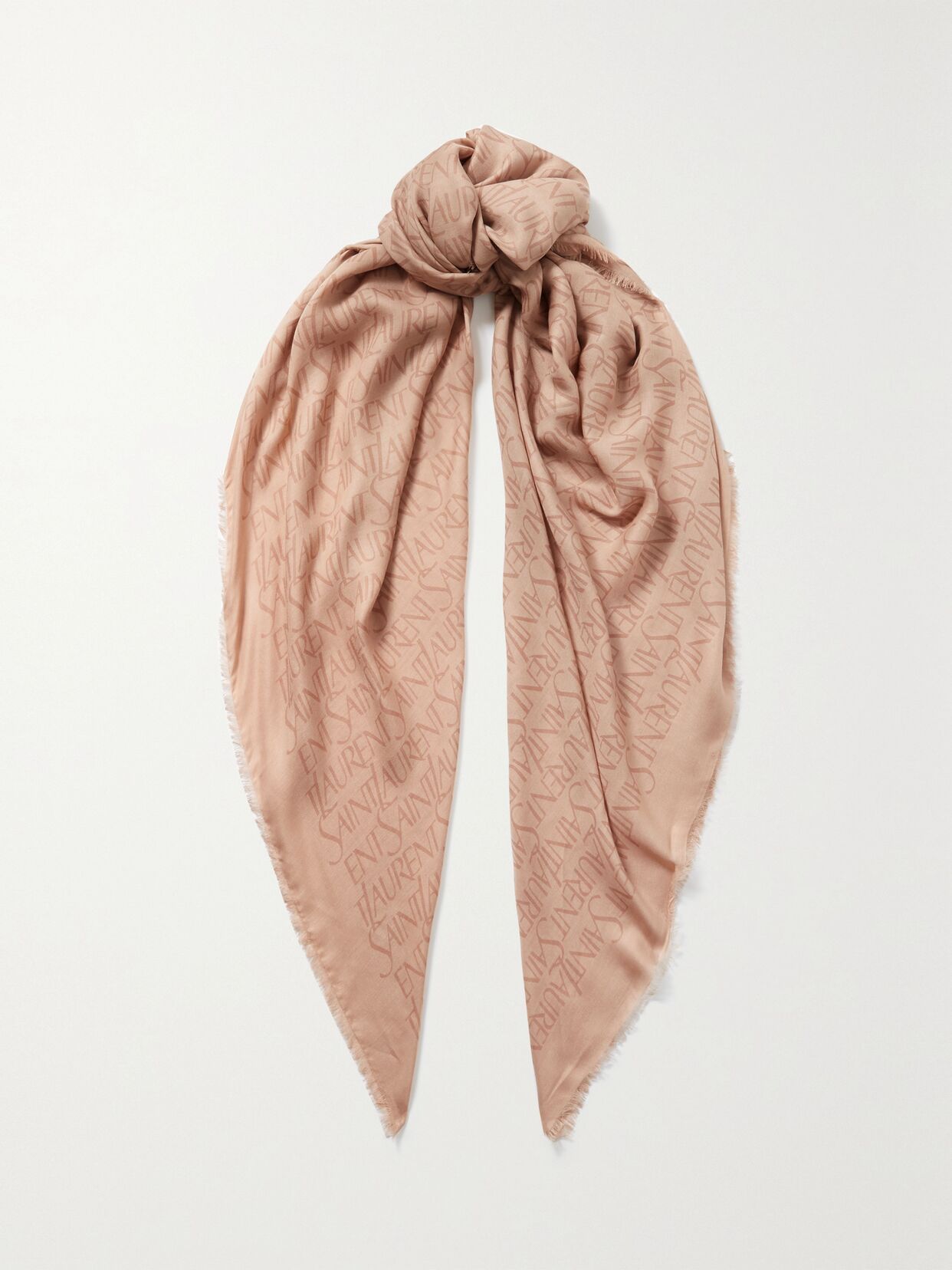printed modal and cashmere blend twill scarf