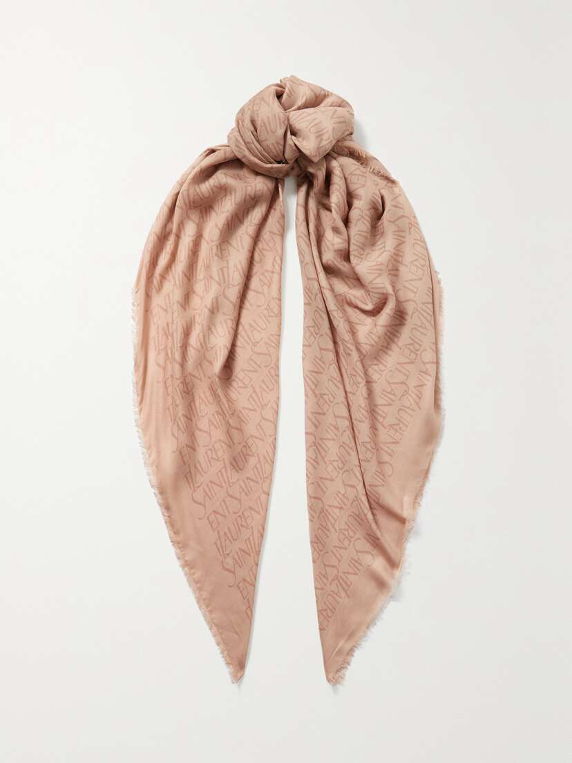 Saint Laurent Printed Modal And Cashmere-blend Twill Scarf
