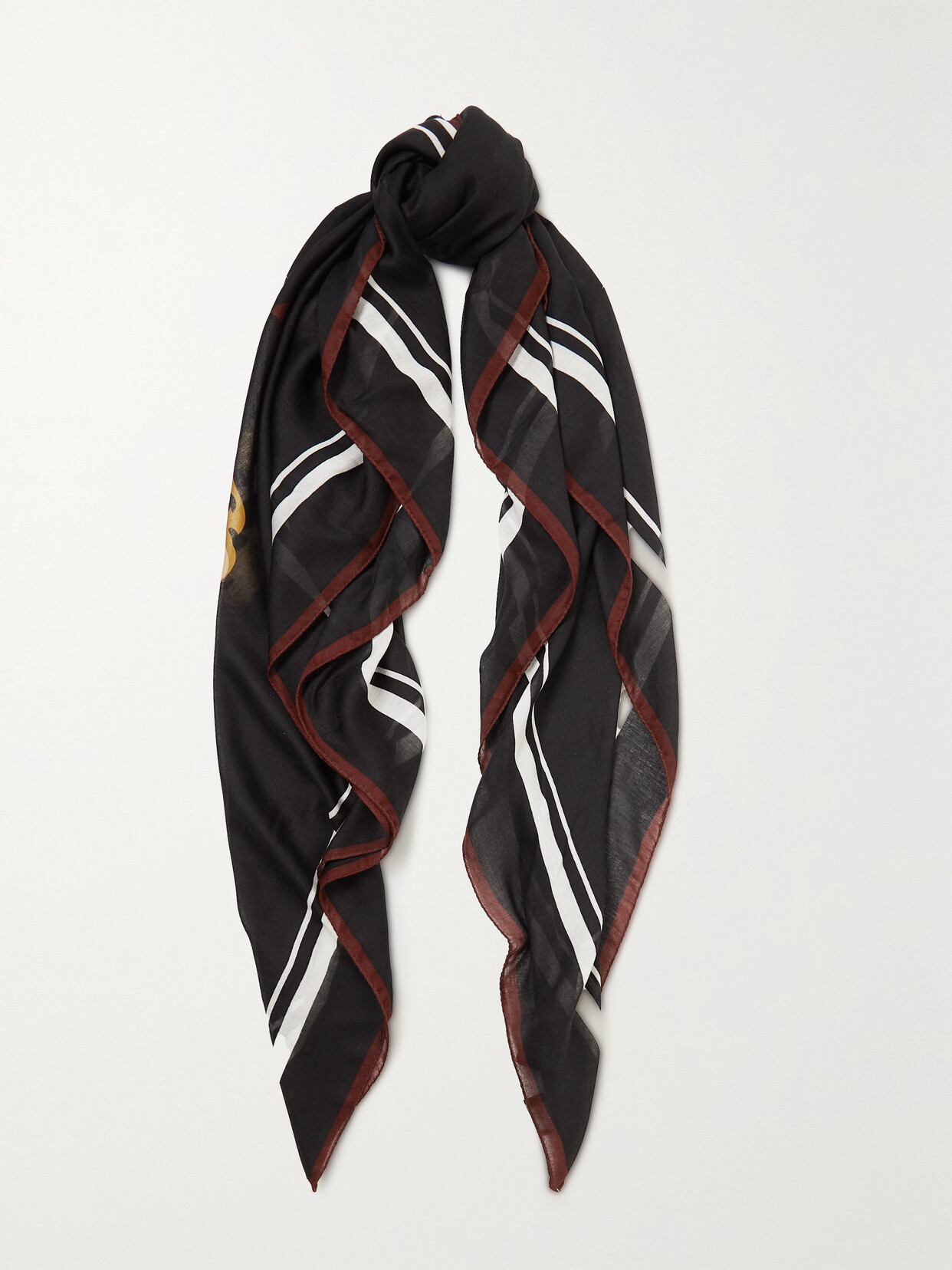 Saint Laurent Printed Modal And Cashmere-blend Scarf In Black